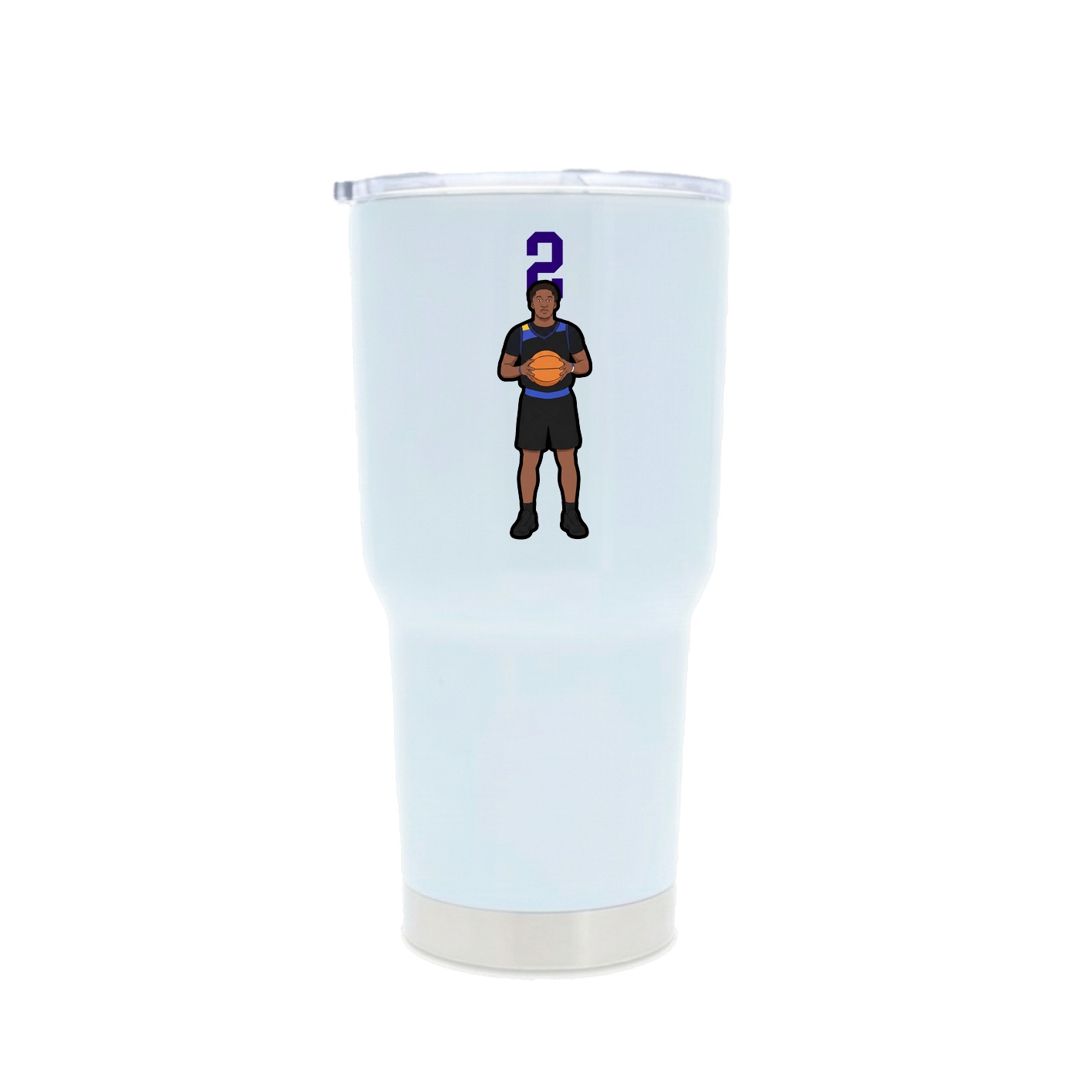 30oz Stainless Steel Tumbler — Number Top in White