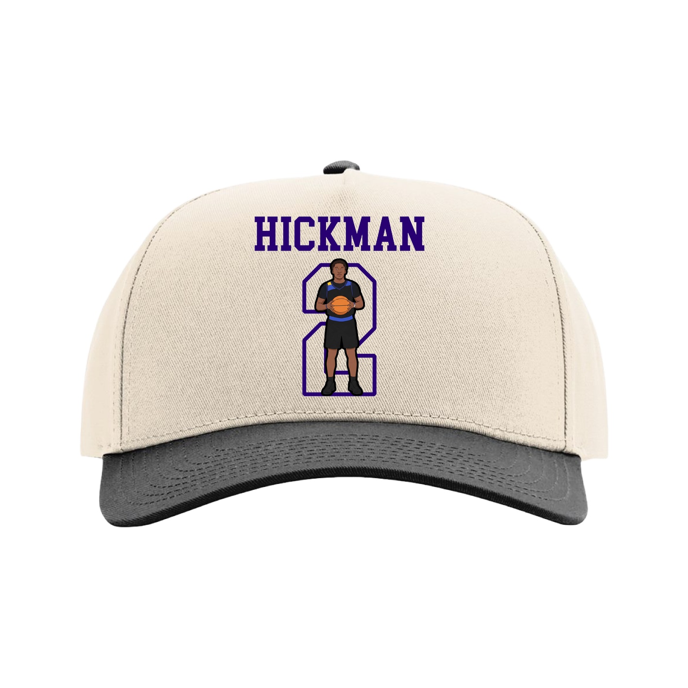 Full Fabric Five-Panel Champ Cap — Shirsey in Cream/Black