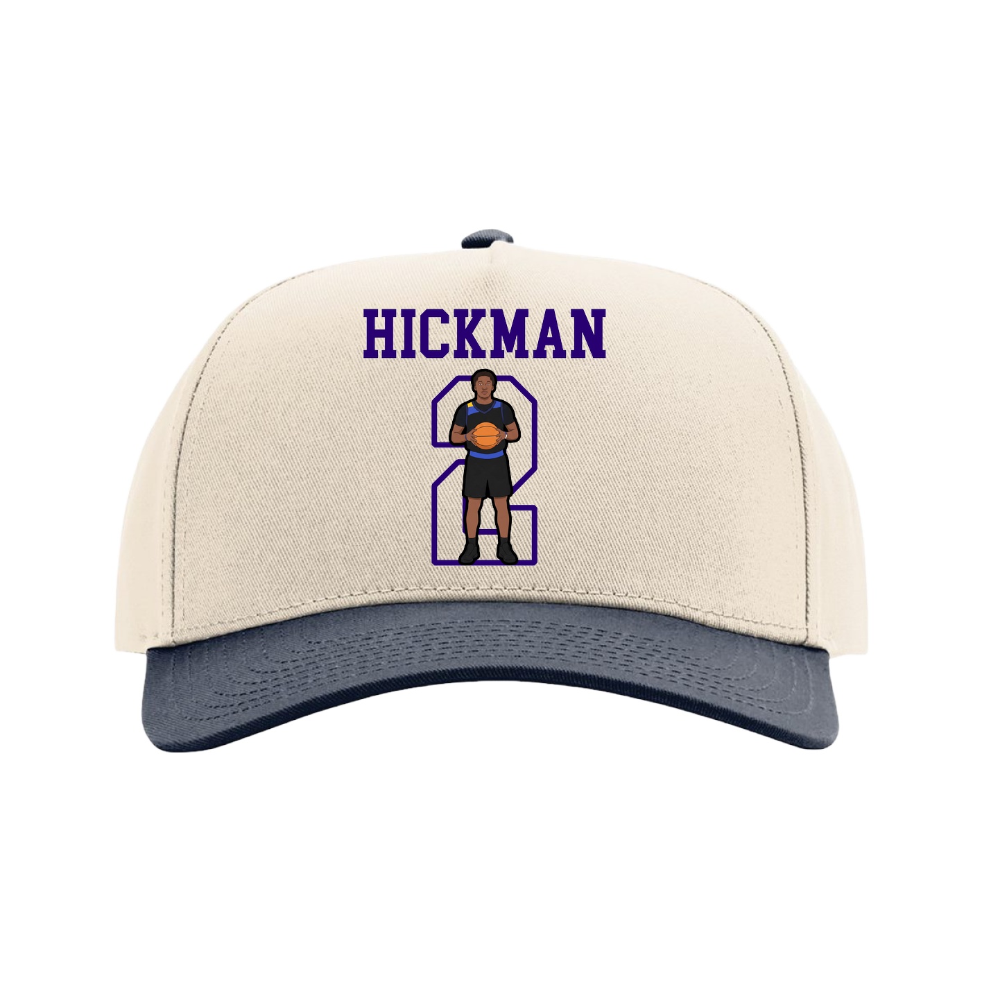 Full Fabric Five-Panel Champ Cap — Shirsey in Cream/Navy