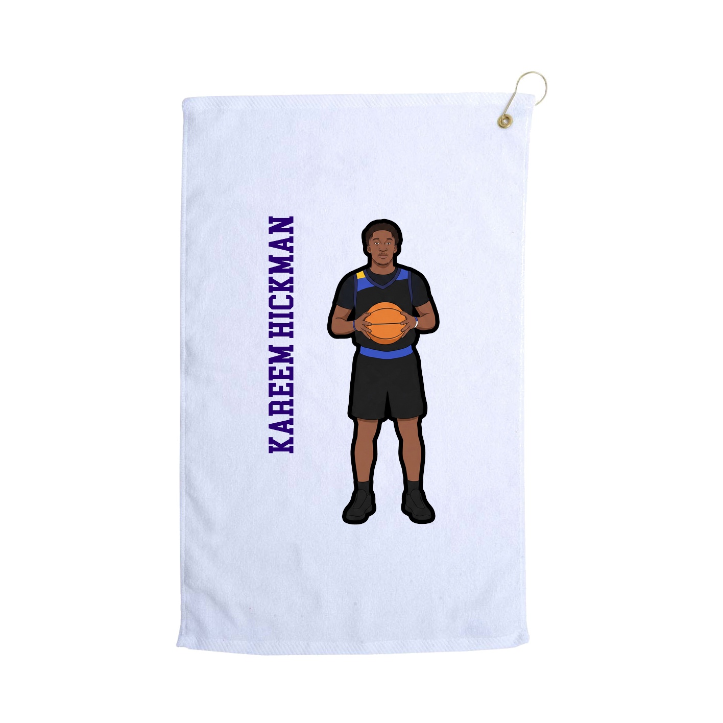 Golf Towel — Name Vertical in White