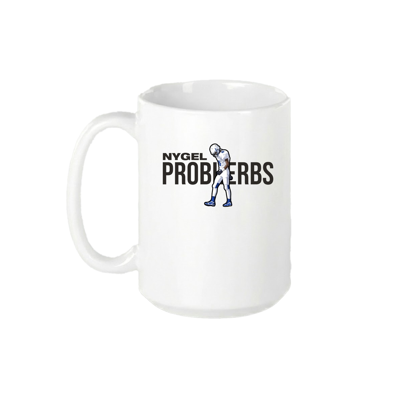 15oz Coffee Mug — Player Name in White