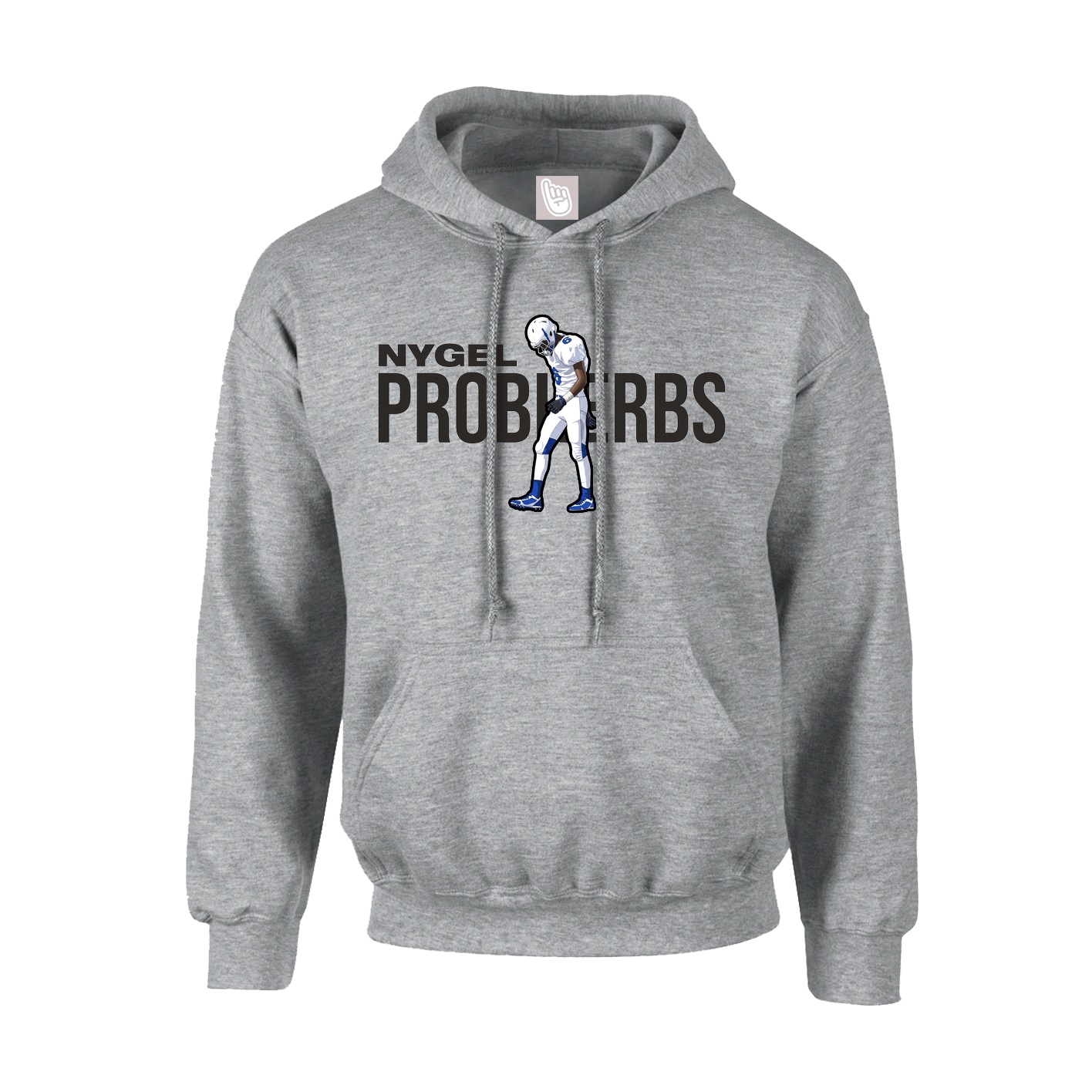 Hoodie — Player Name in Grey