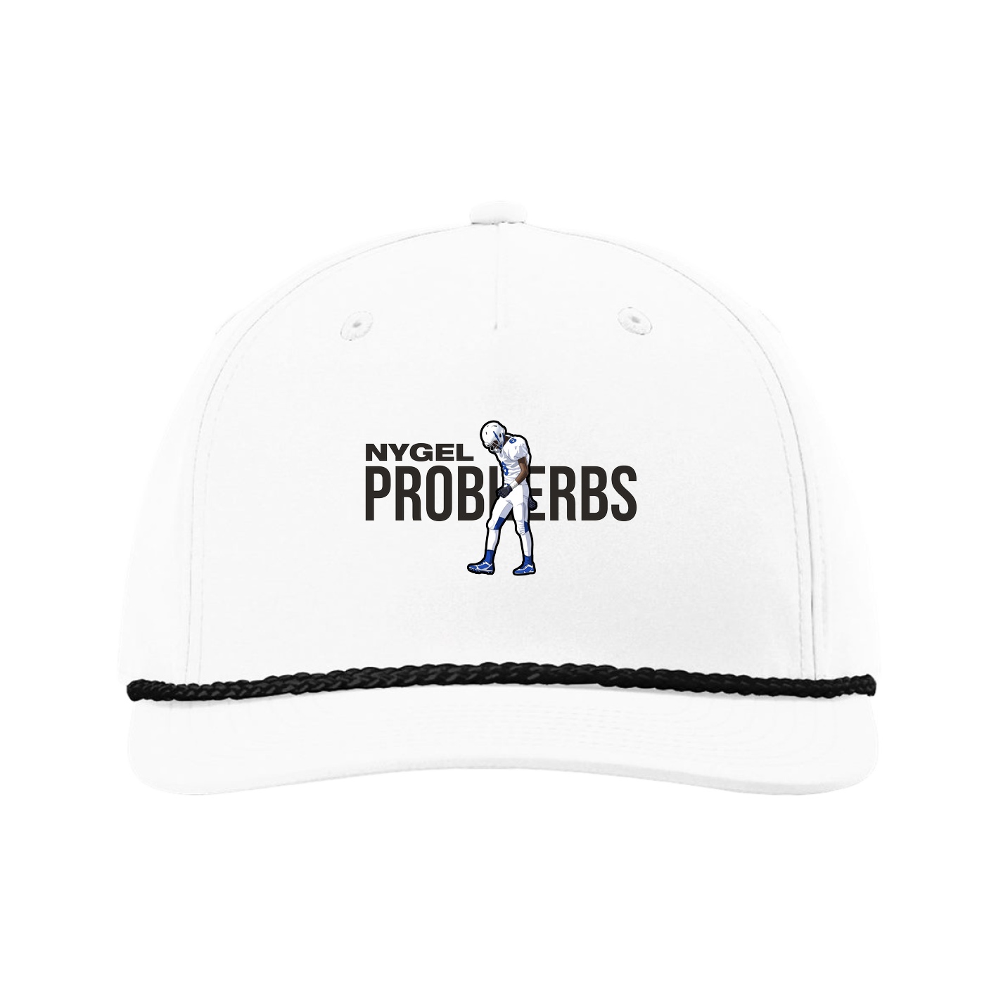 Five-Panel Classic Rope Cap — Player Name in White