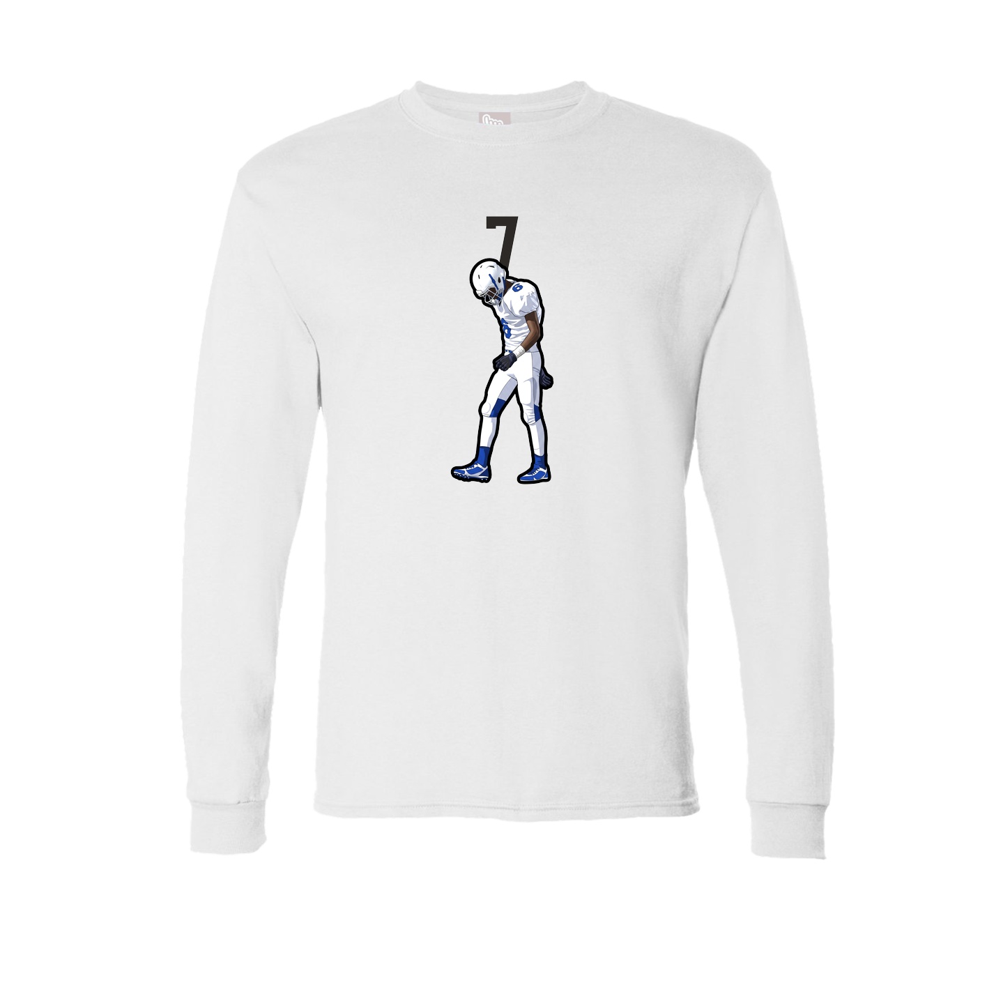 Long Sleeve Tee — Number Top in White