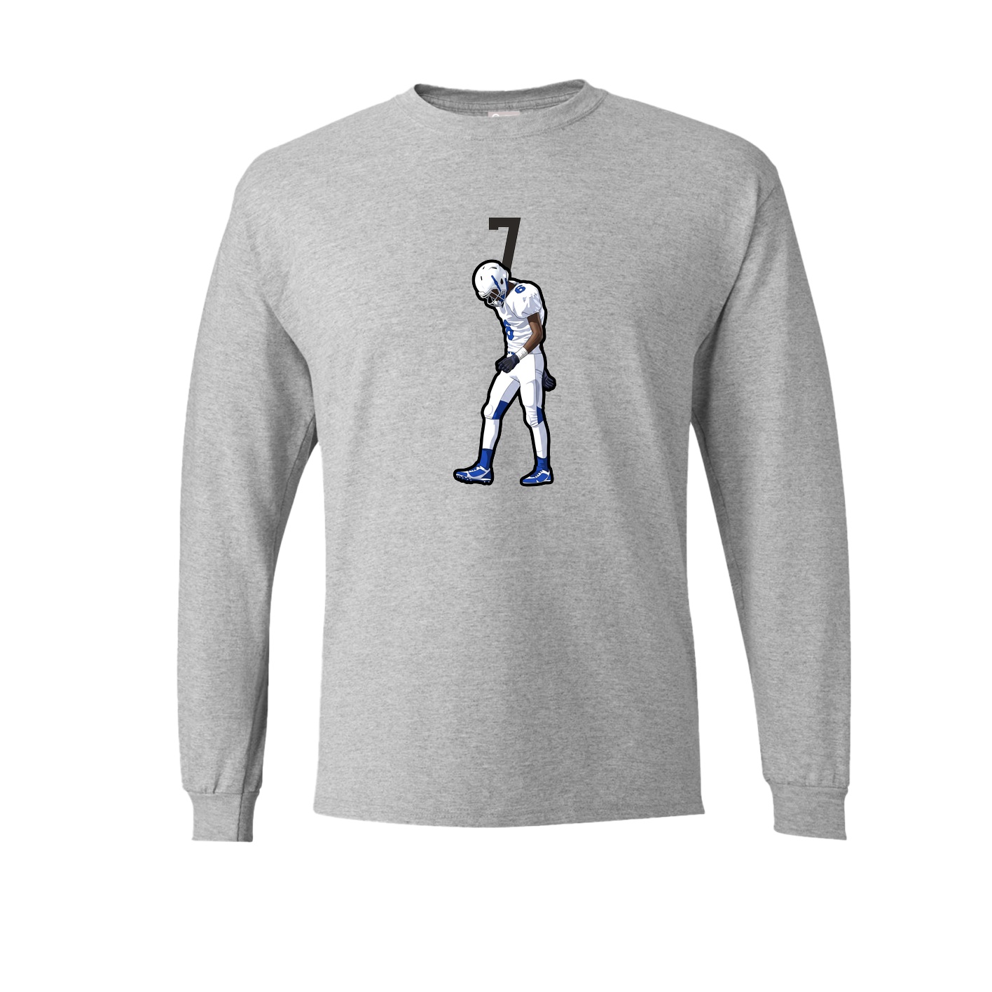 Long Sleeve Tee — Number Top in Grey