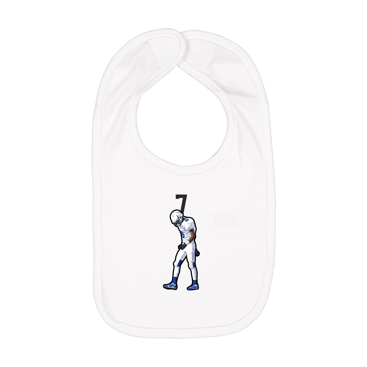 Infant Bib — Number Top in White