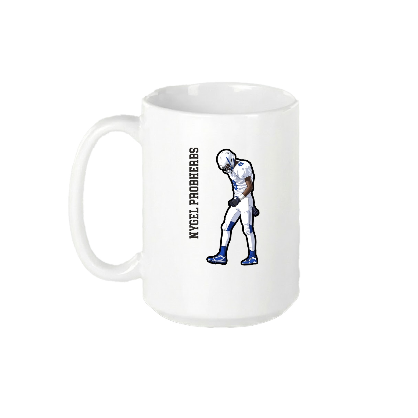 15oz Coffee Mug — Name Vertical in White