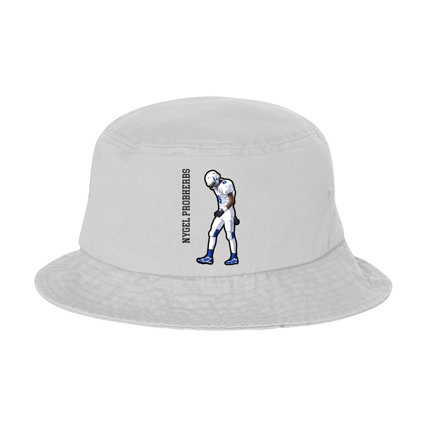 Bucket Cap — Name Vertical in White