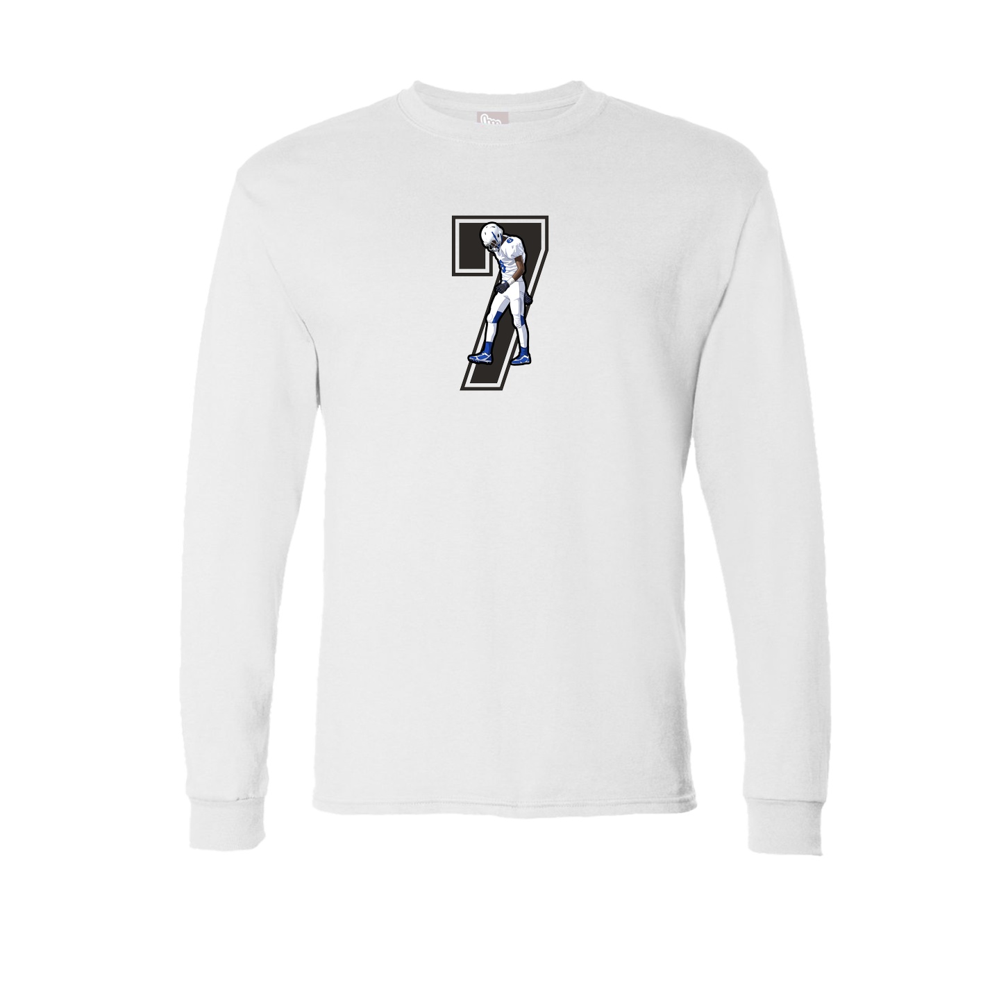 Long Sleeve Tee — Number in White