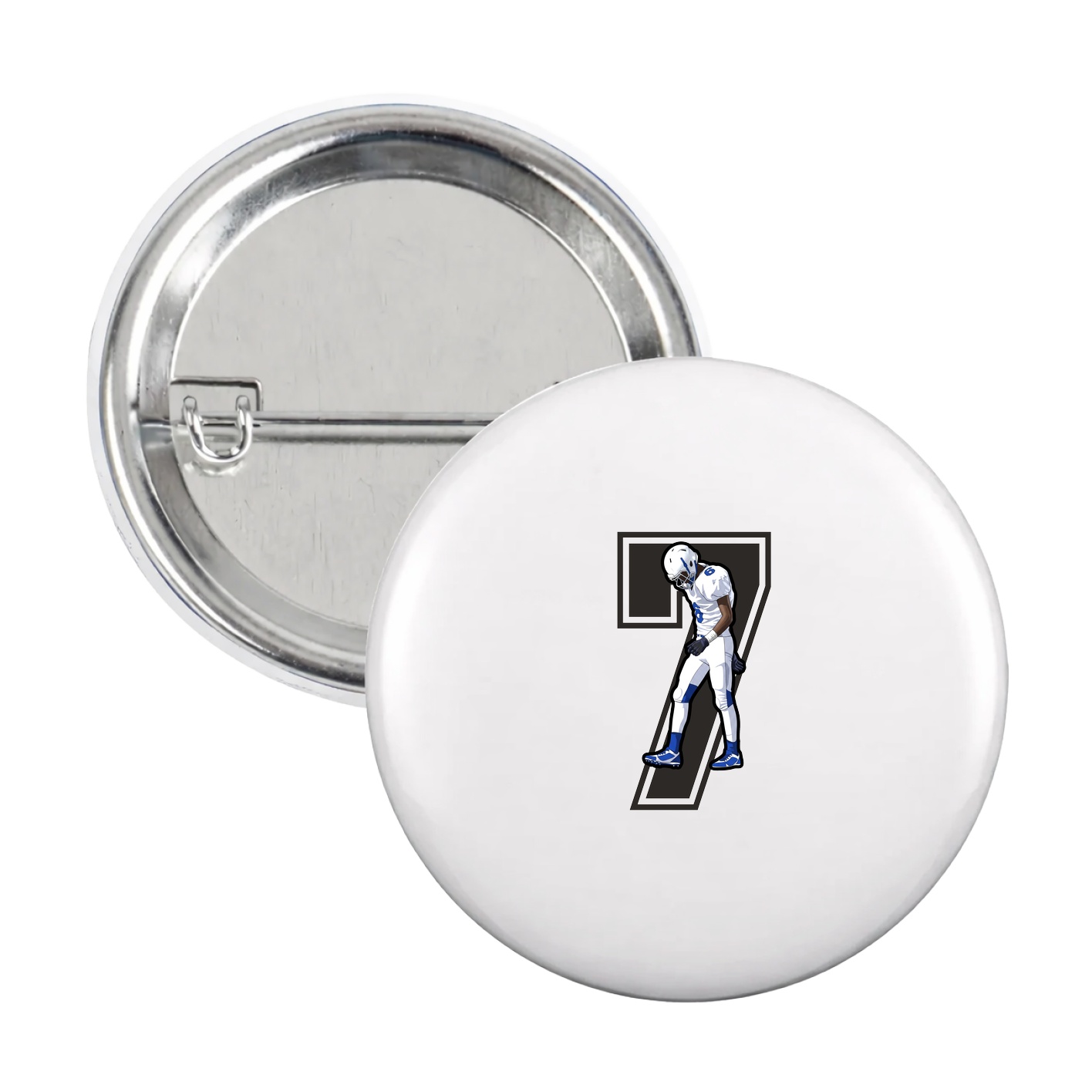 Game Day Button — Number in White