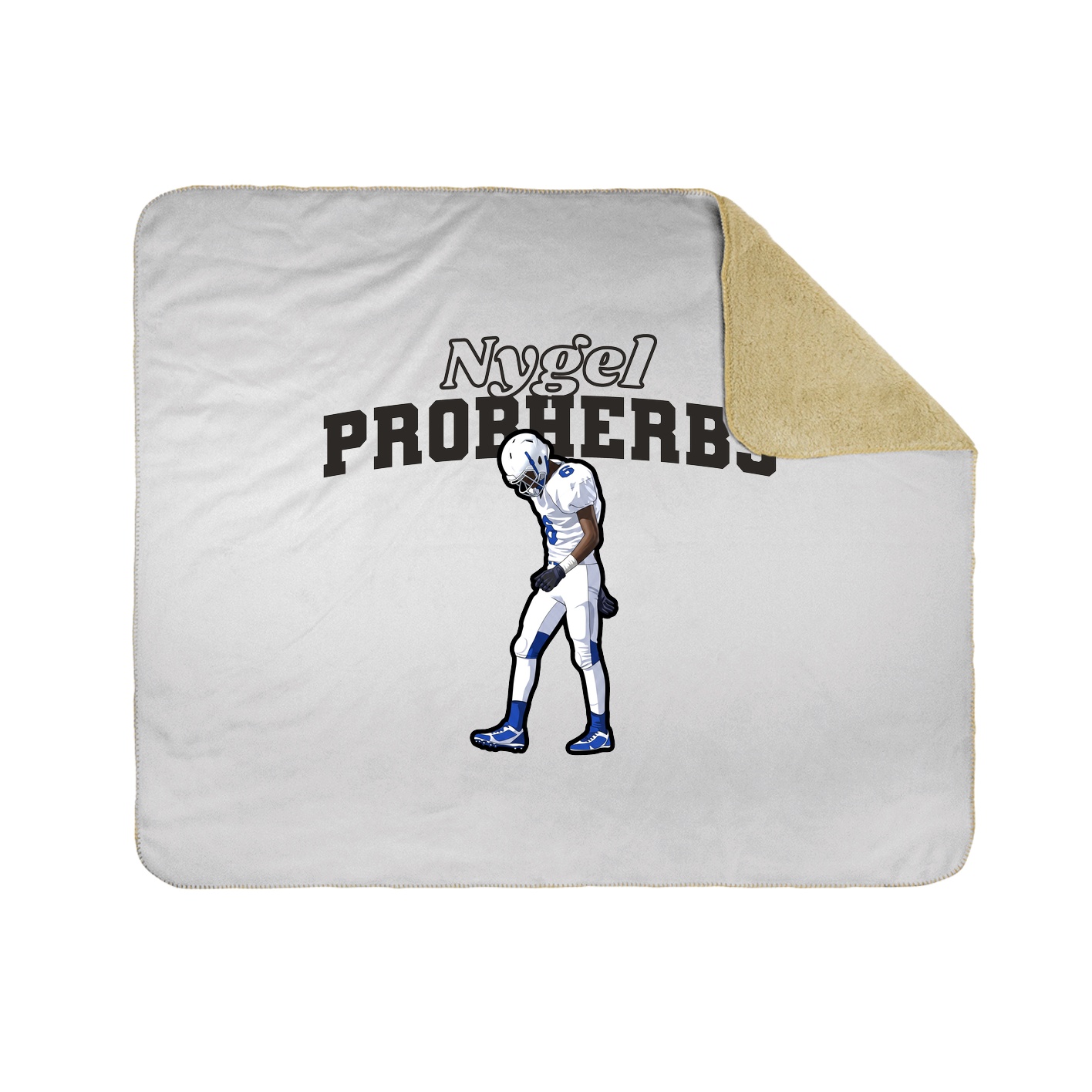 Throw Blanket — Name Arch in White