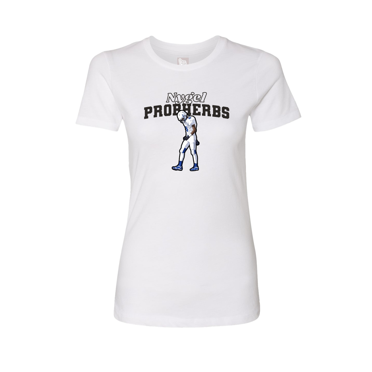 Womens Tee — Name Arch in White