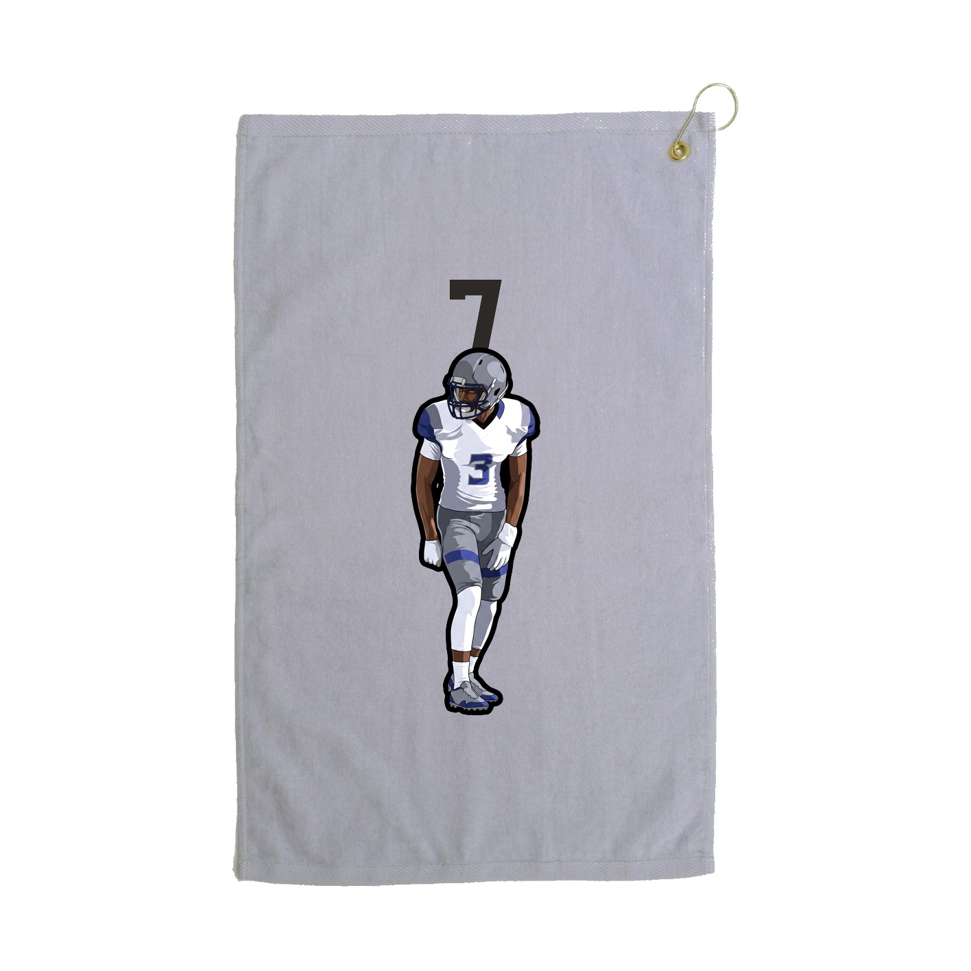 Golf Towel — Number Top in Grey