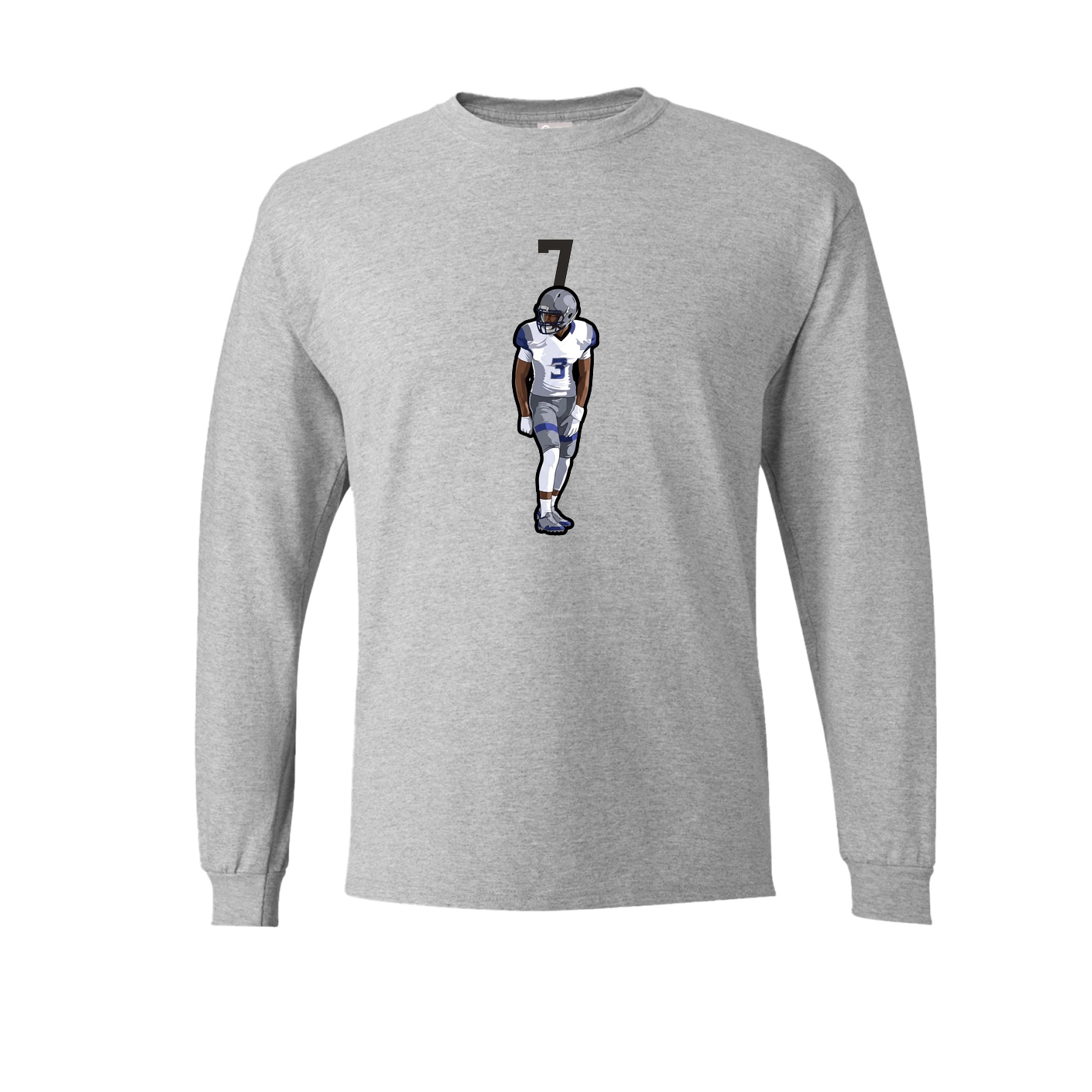 Long Sleeve Tee — Number Top in Grey