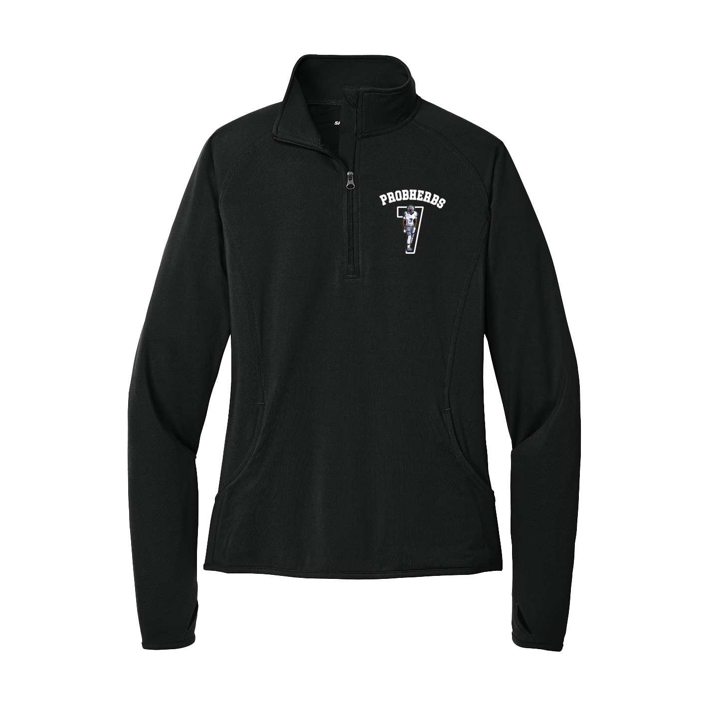 Women's Q-Zip Pullover — Shirsey Arch in Black