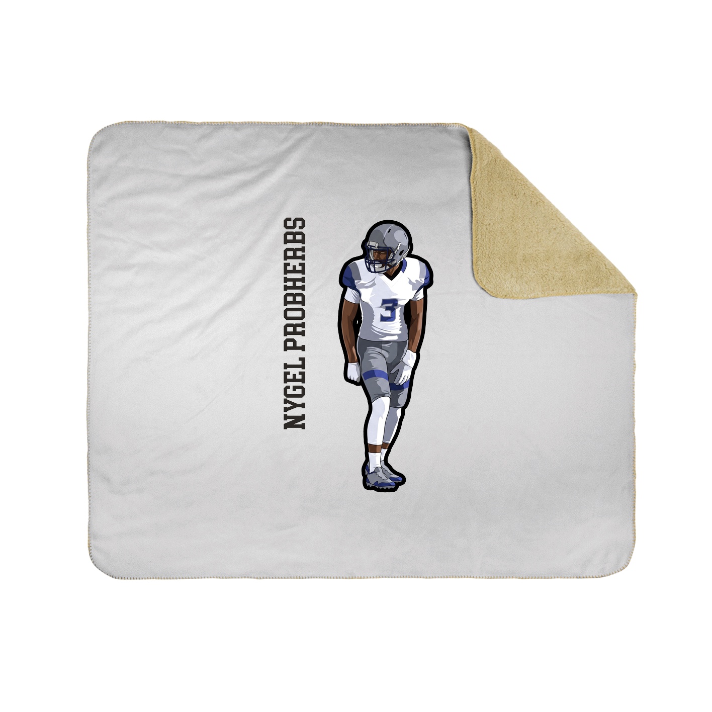 Throw Blanket — Name Vertical in White
