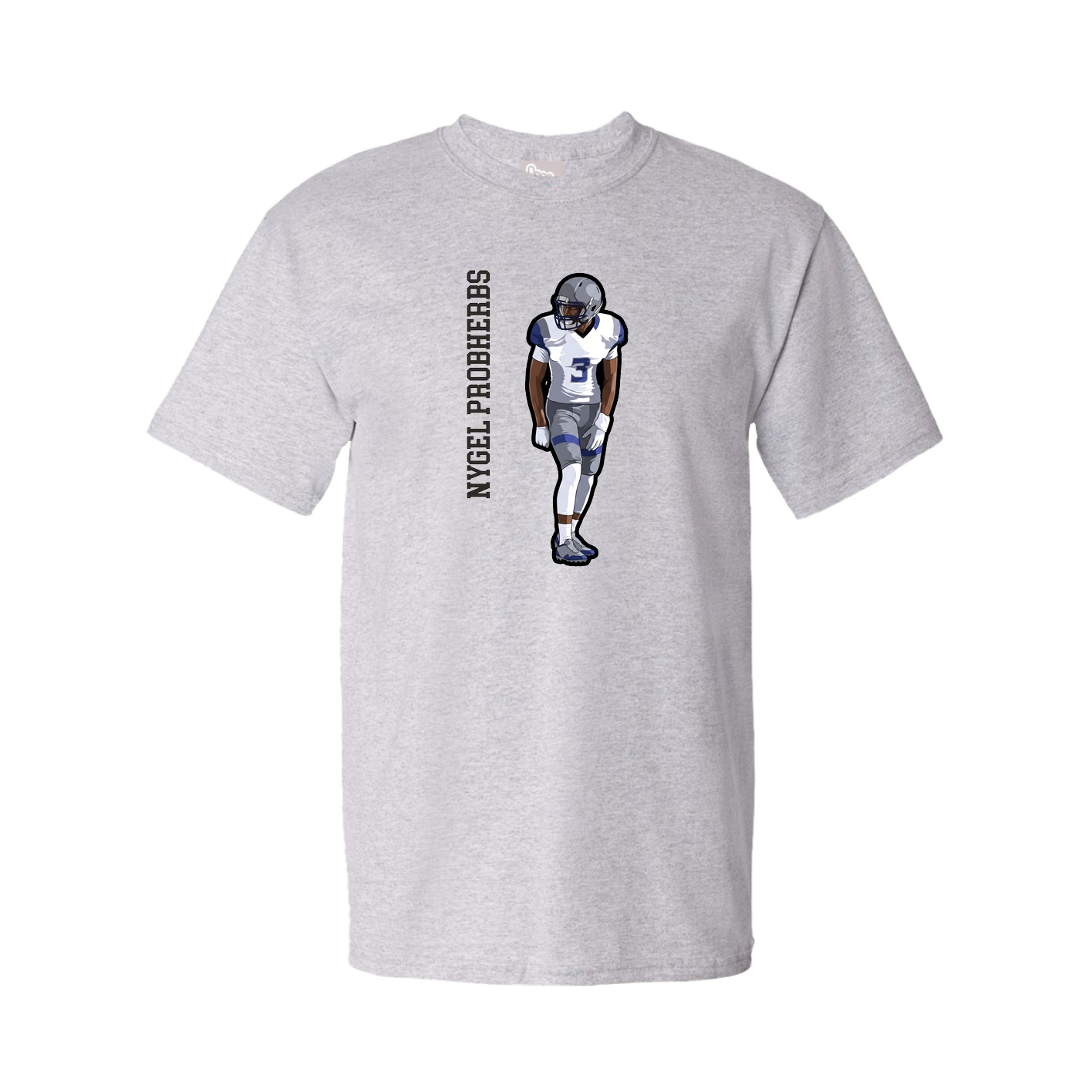 Tee — Name Vertical in Grey