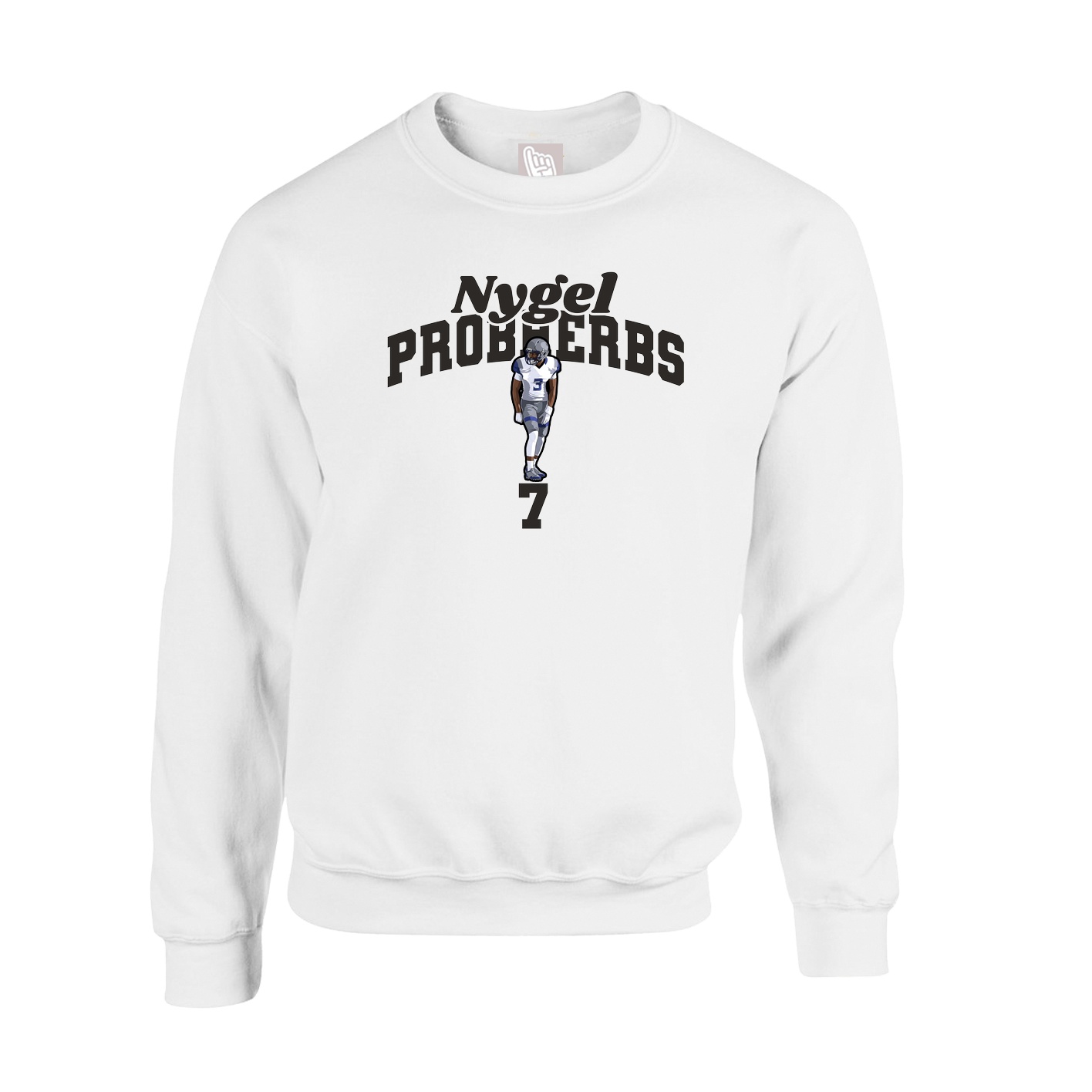 Fleece Crew — Signature Arch in White