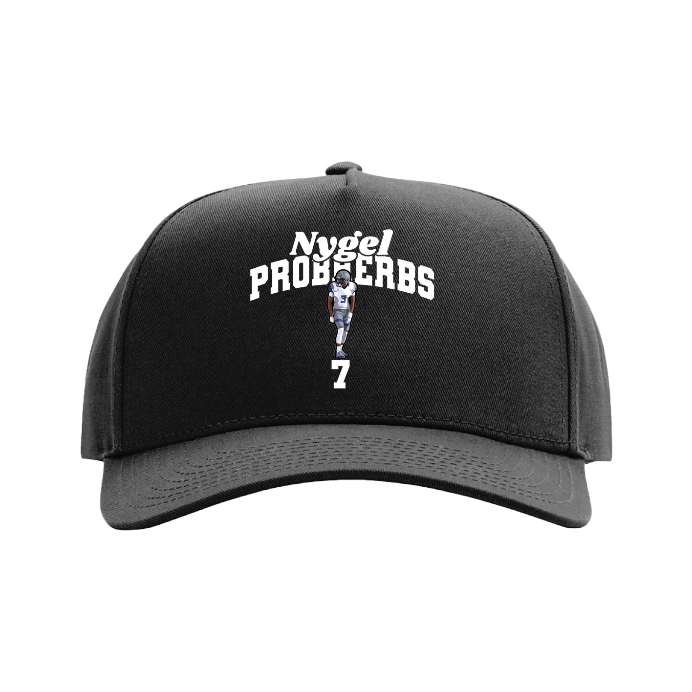 Full Fabric Five-Panel Champ Cap — Signature Arch in Black