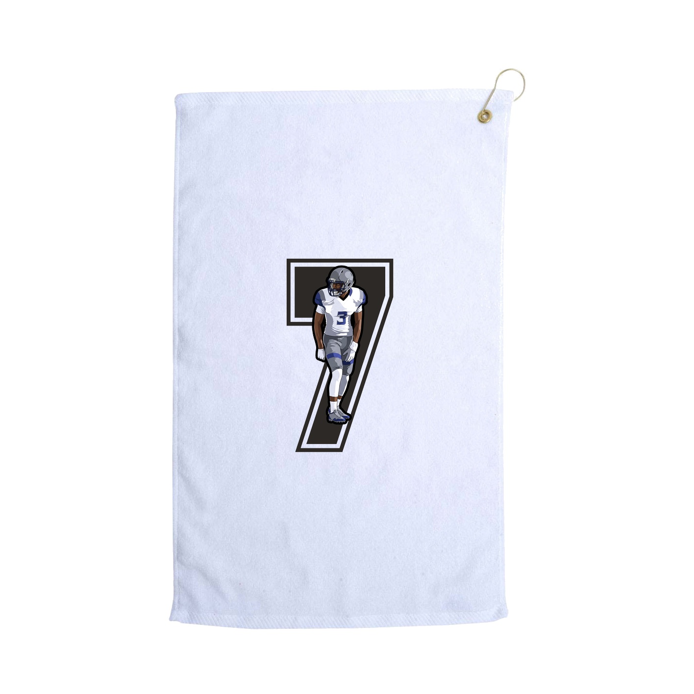Golf Towel — Number in White