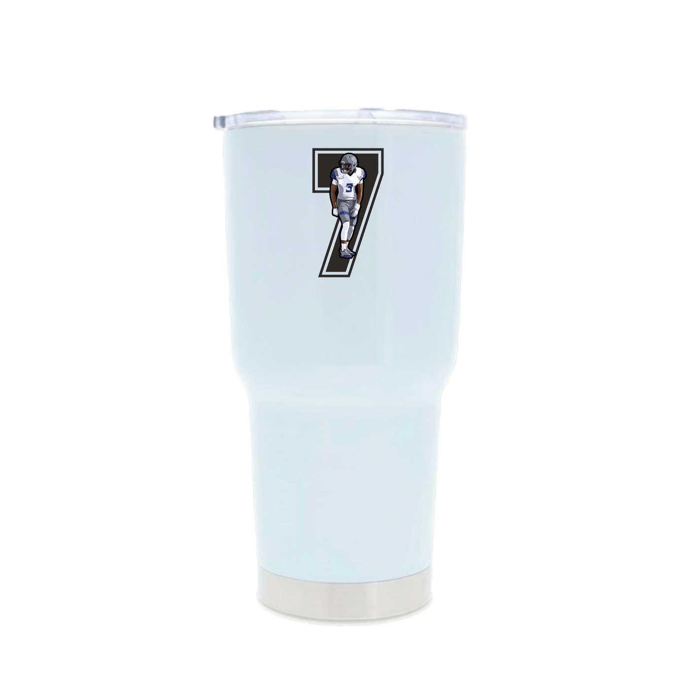 30oz Stainless Steel Tumbler — Number in White