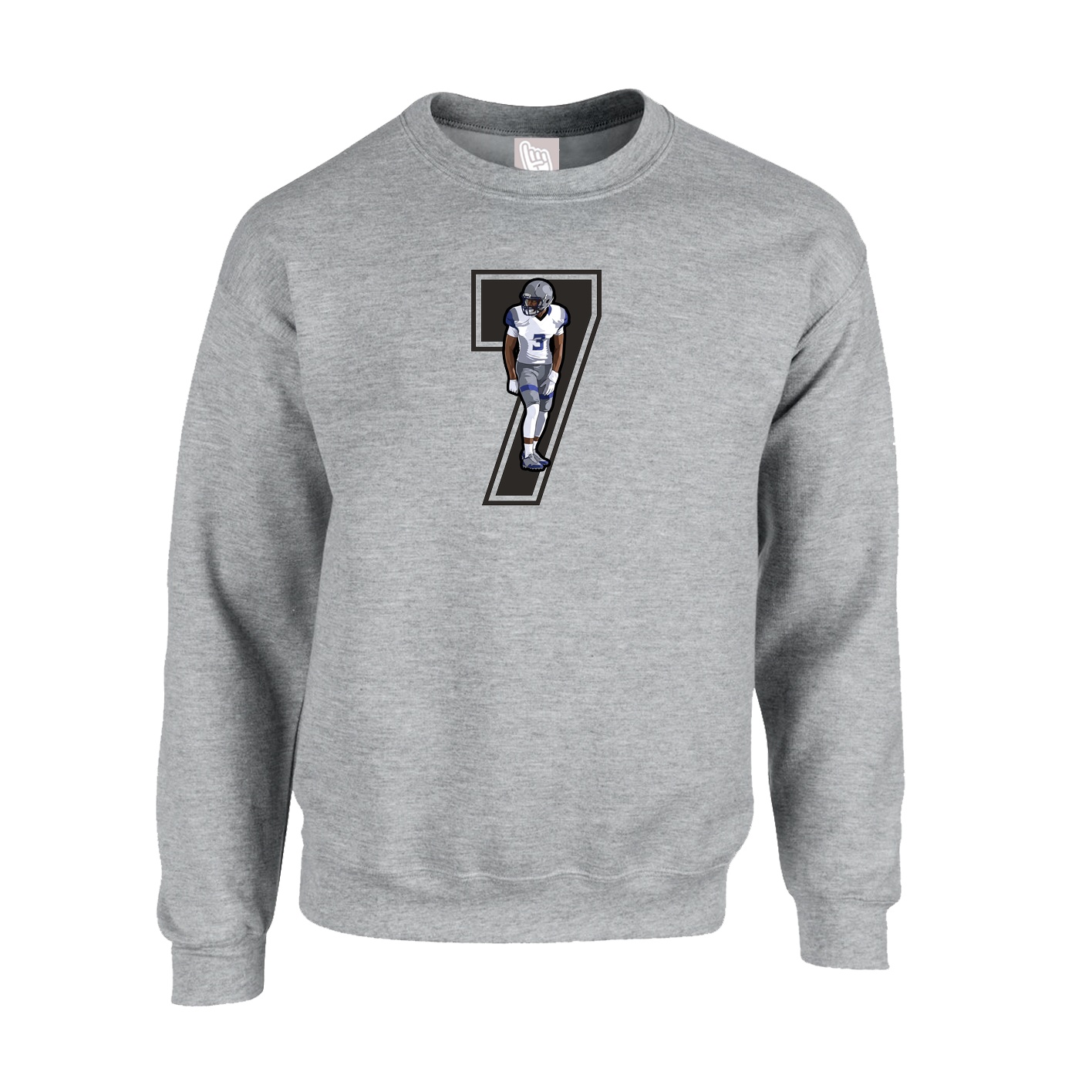 Fleece Crew — Number in Grey