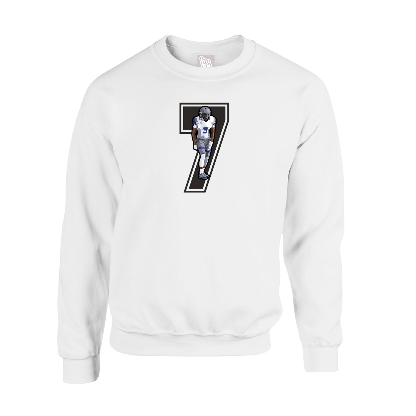 Fleece Crew — Number in White