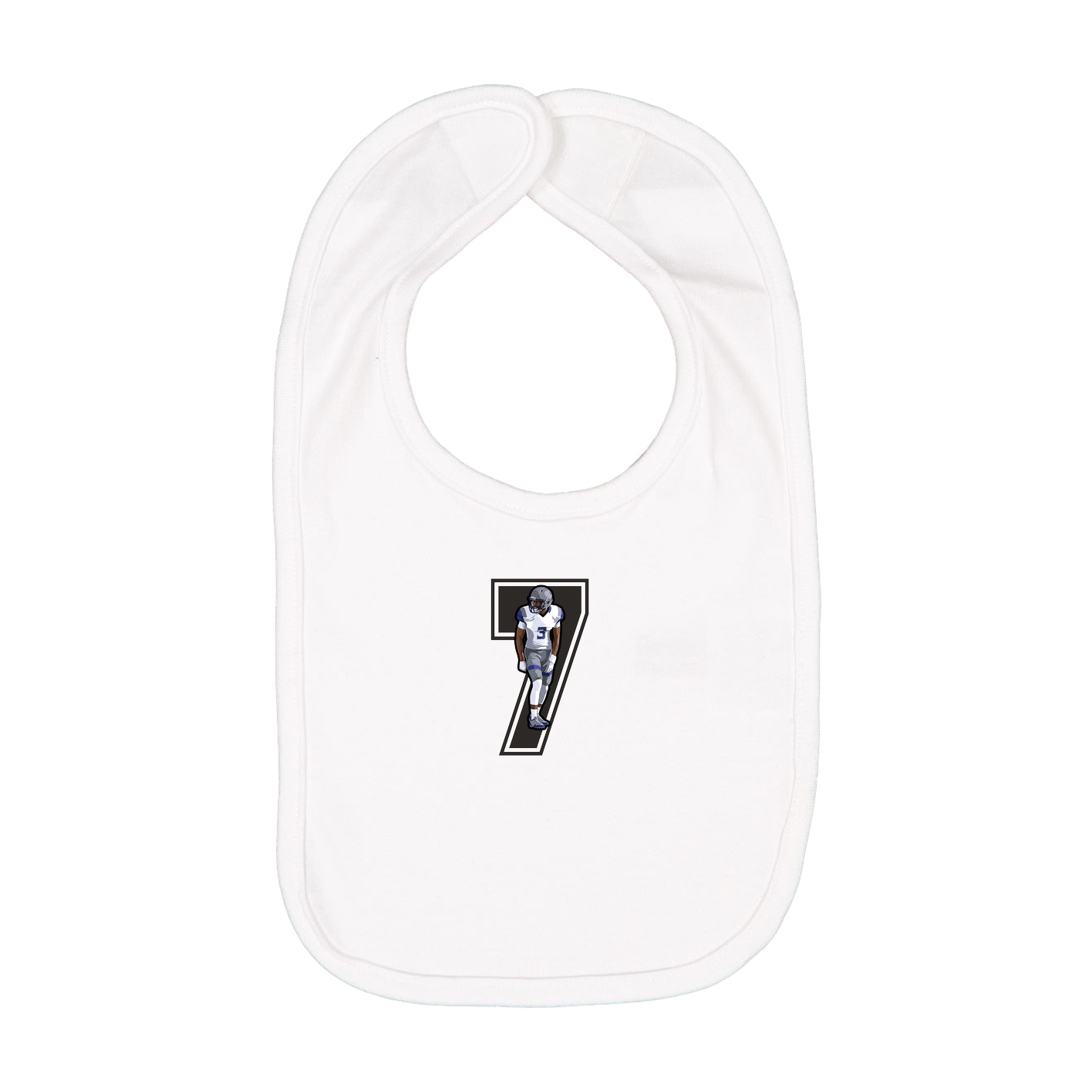 Infant Bib — Number in White