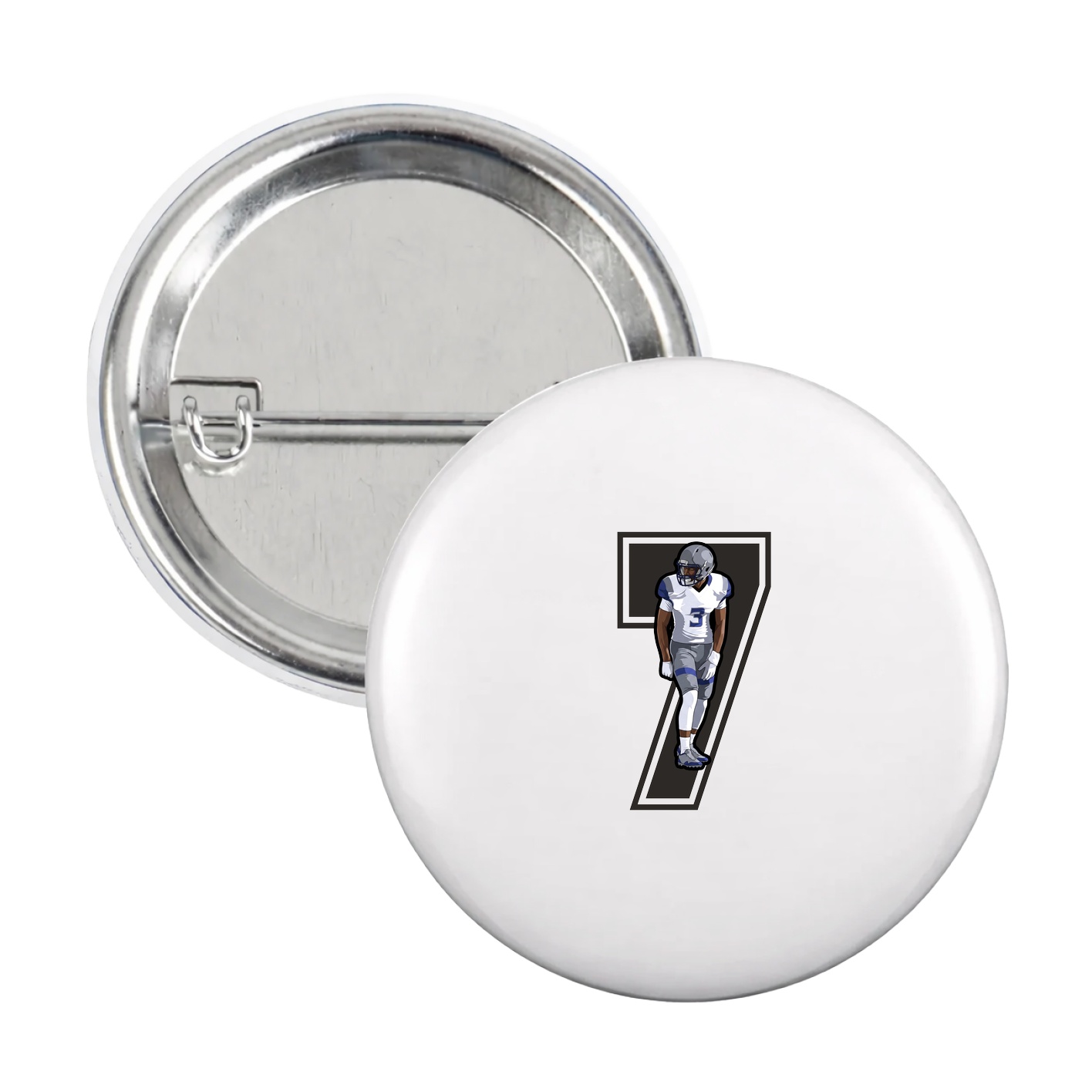 Game Day Button — Number in White
