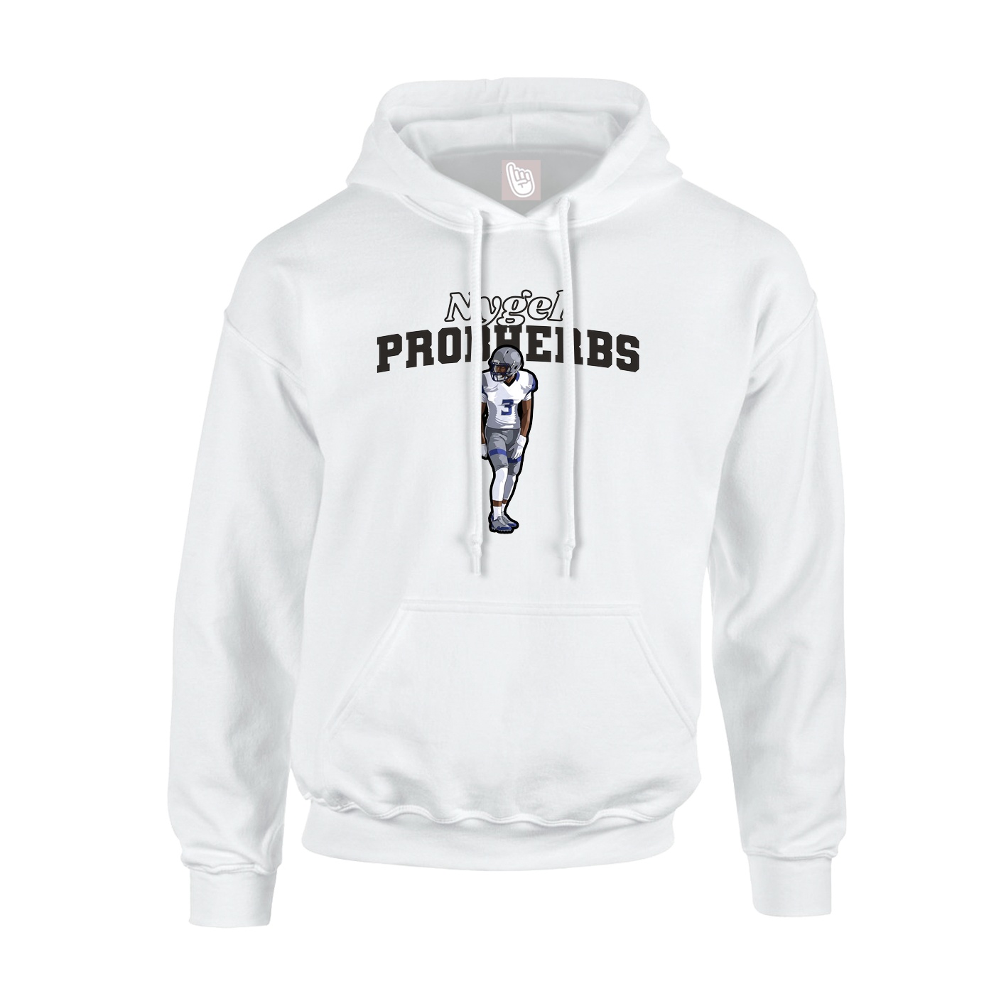 Hoodie — Name Arch in White