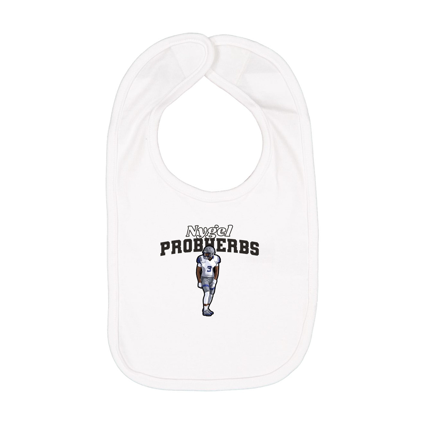 Infant Bib — Name Arch in White