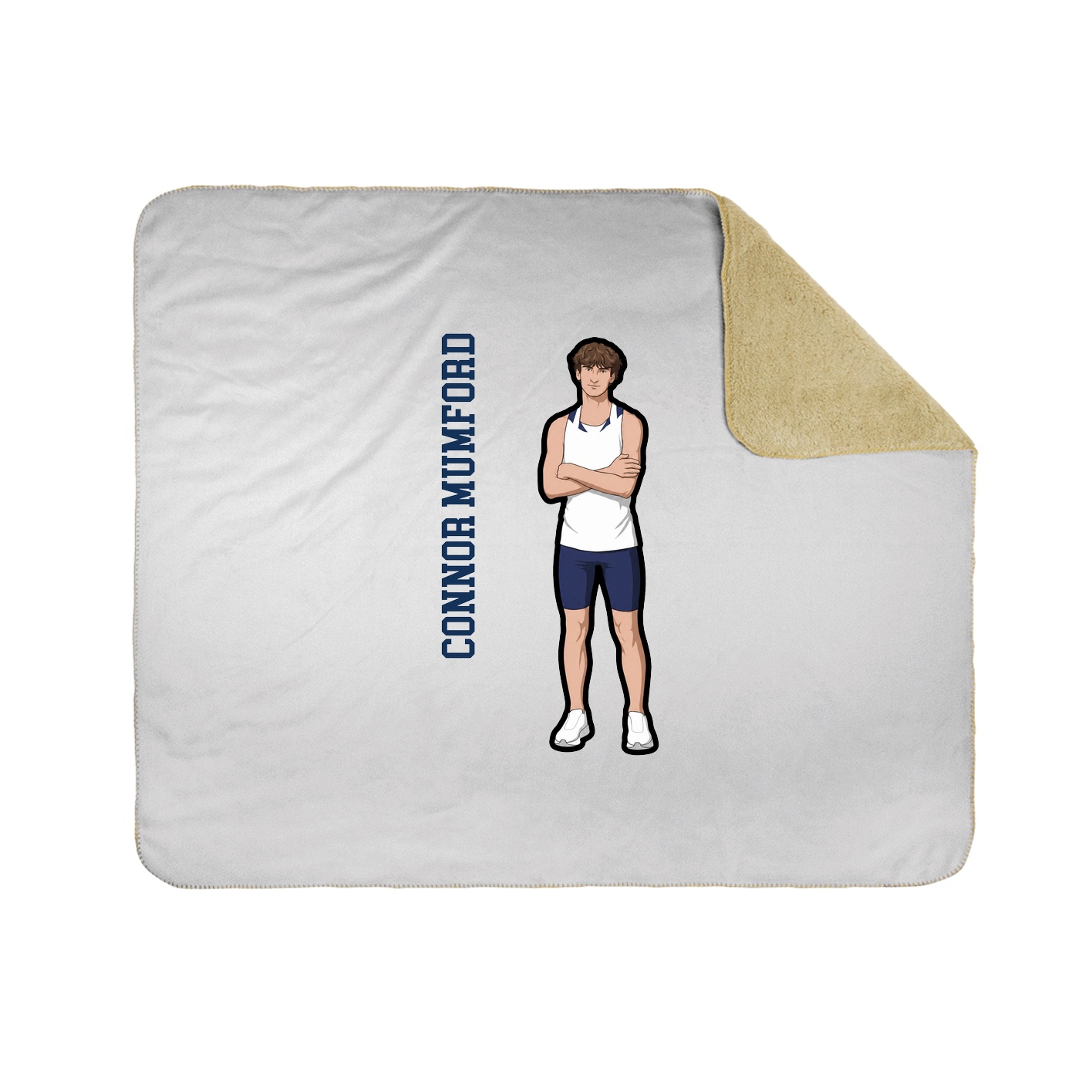 Throw Blanket — Name Vertical in White