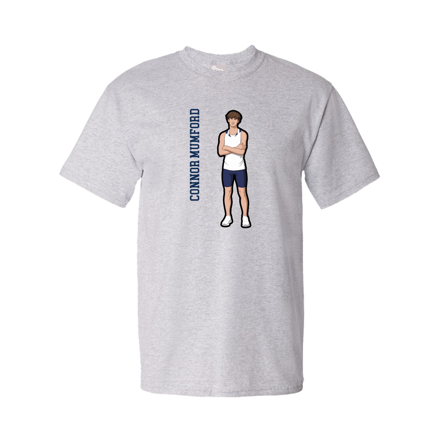 Youth Tee — Name Vertical in Grey