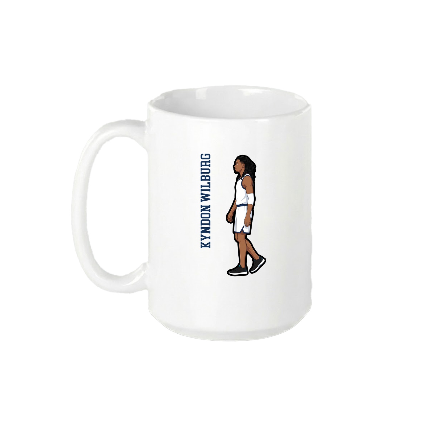 15oz Coffee Mug — Name Vertical in White