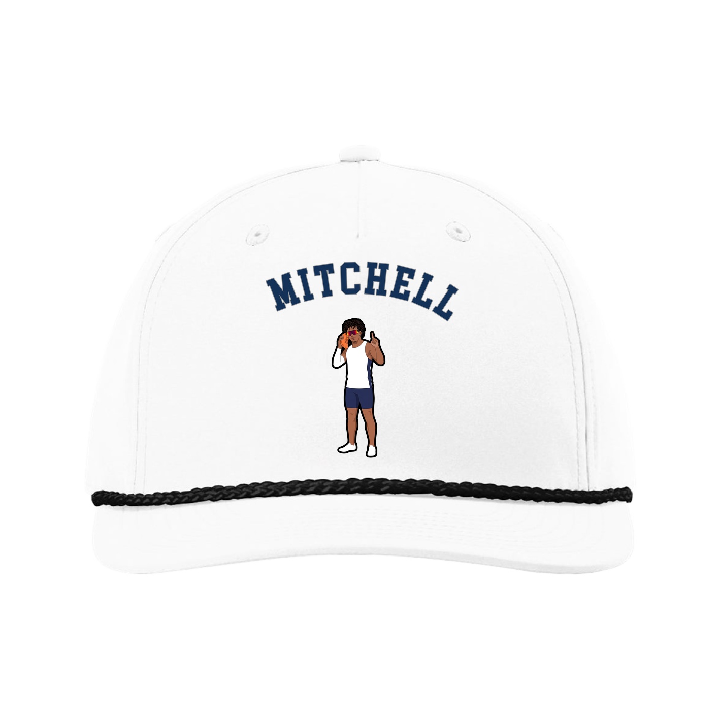 Five-Panel Classic Rope Cap — Shirsey Arch in White