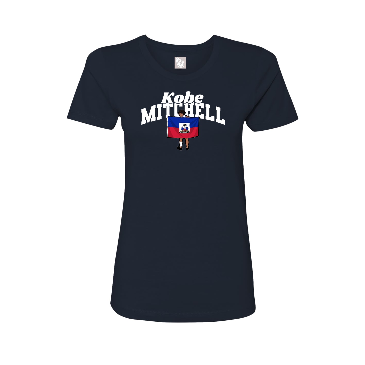 Fitted Women's Tee — Signature Arch in Navy
