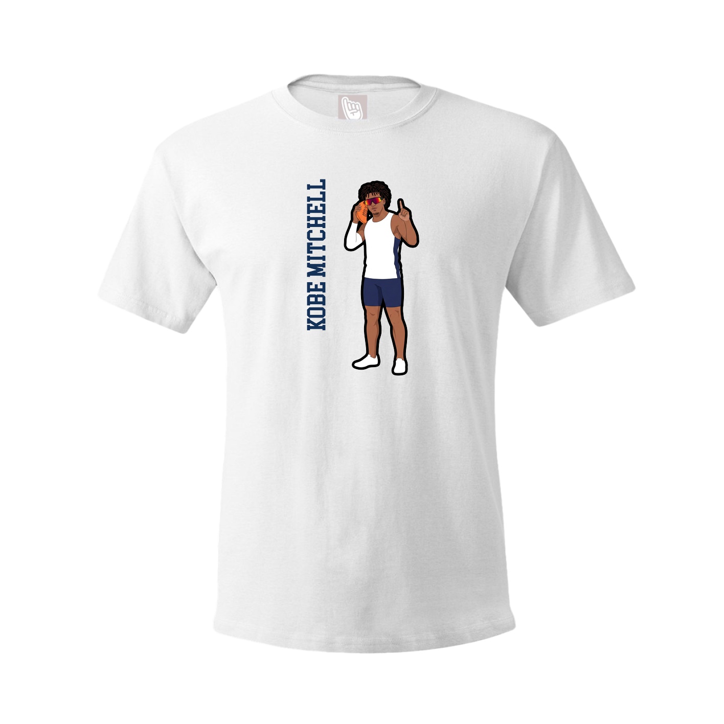 Tee — Name Vertical in White