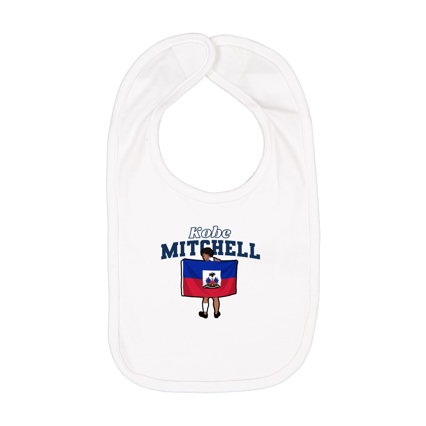 Infant Bib — Name Arch in White