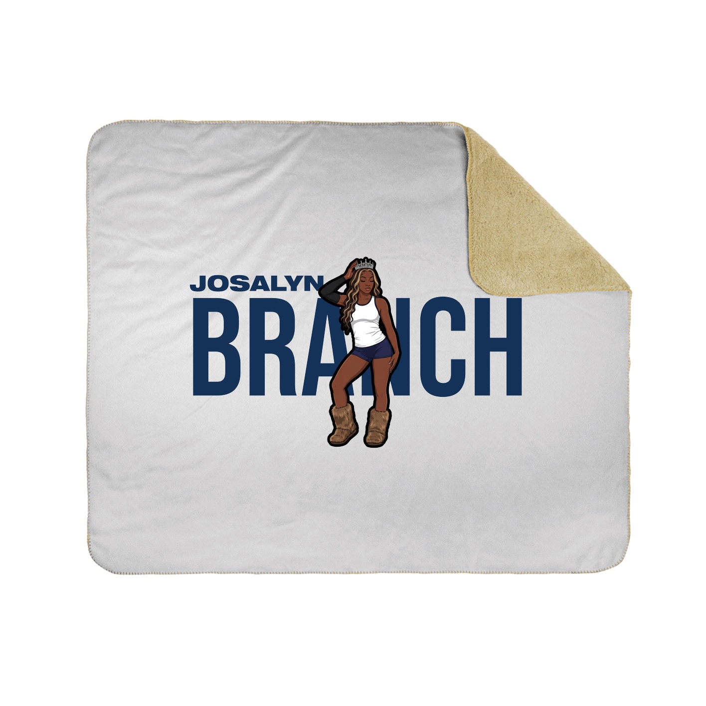 Throw Blanket — Player Name in White