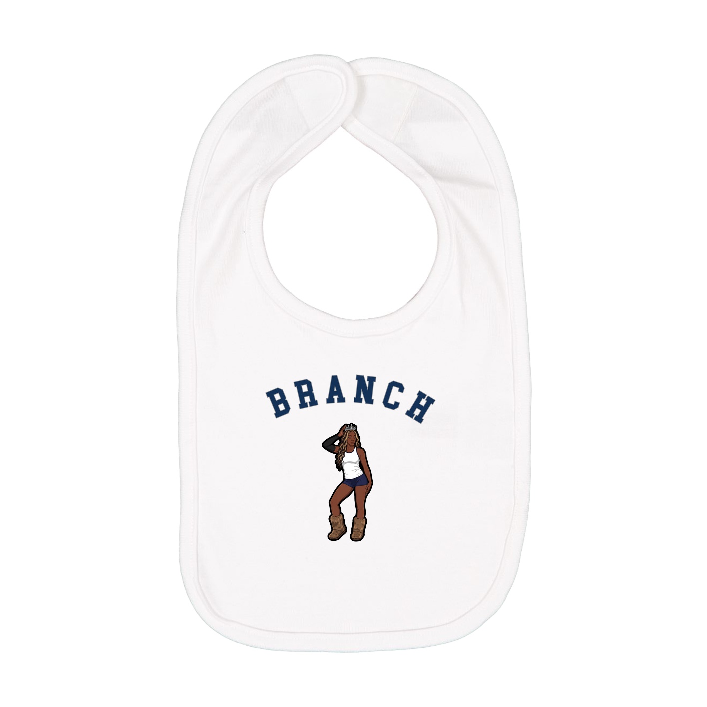 Infant Bib — Shirsey Arch in White