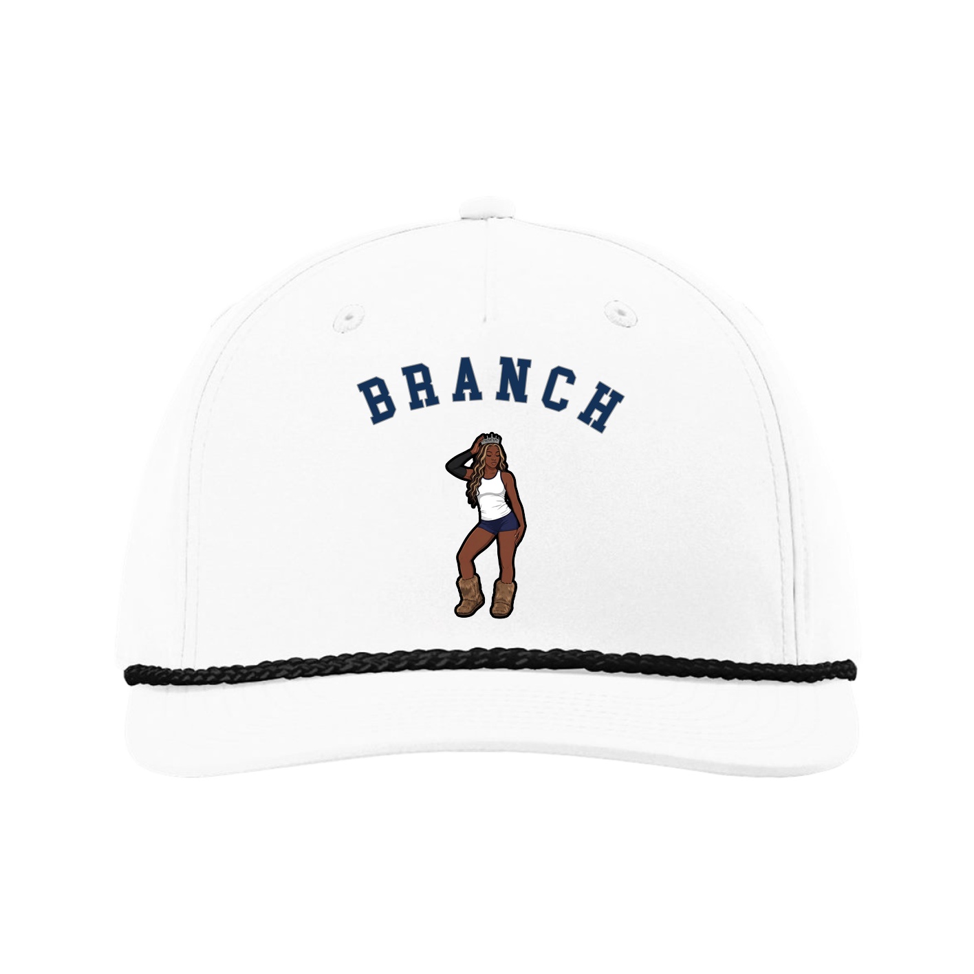 Five-Panel Classic Rope Cap — Shirsey Arch in White