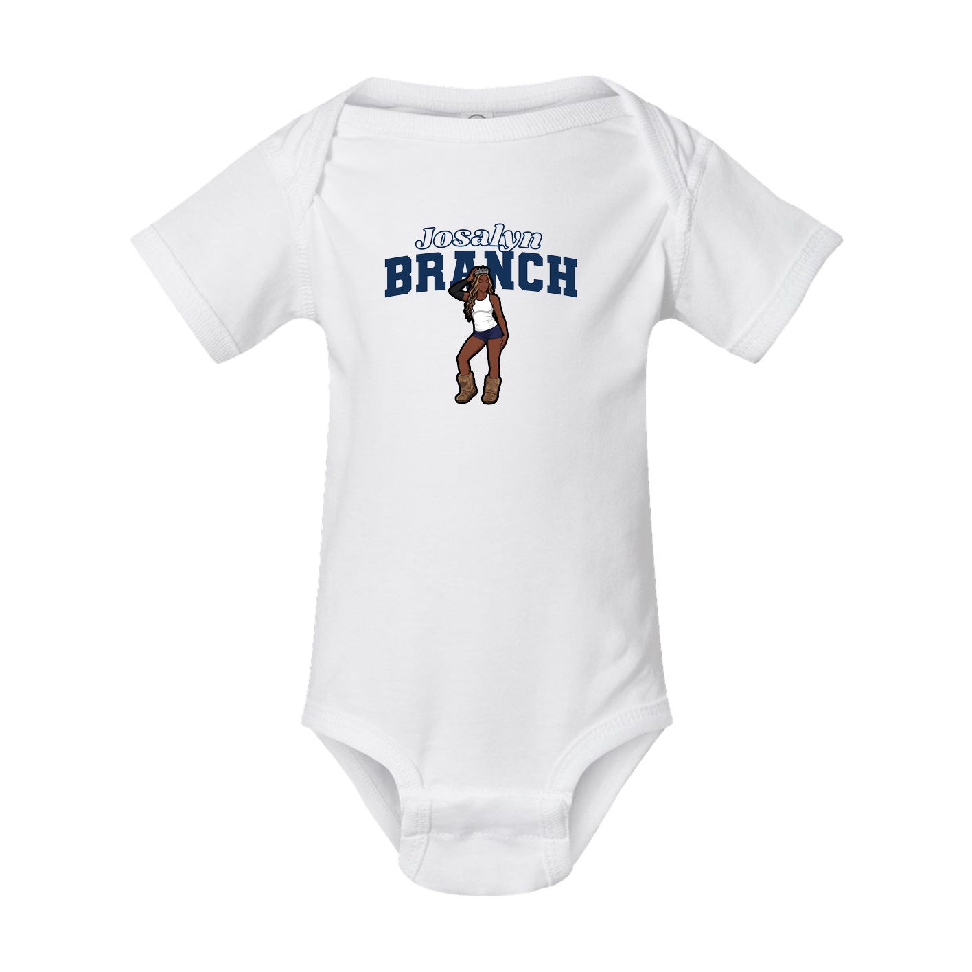 Baby Onesie — Name Arch in White