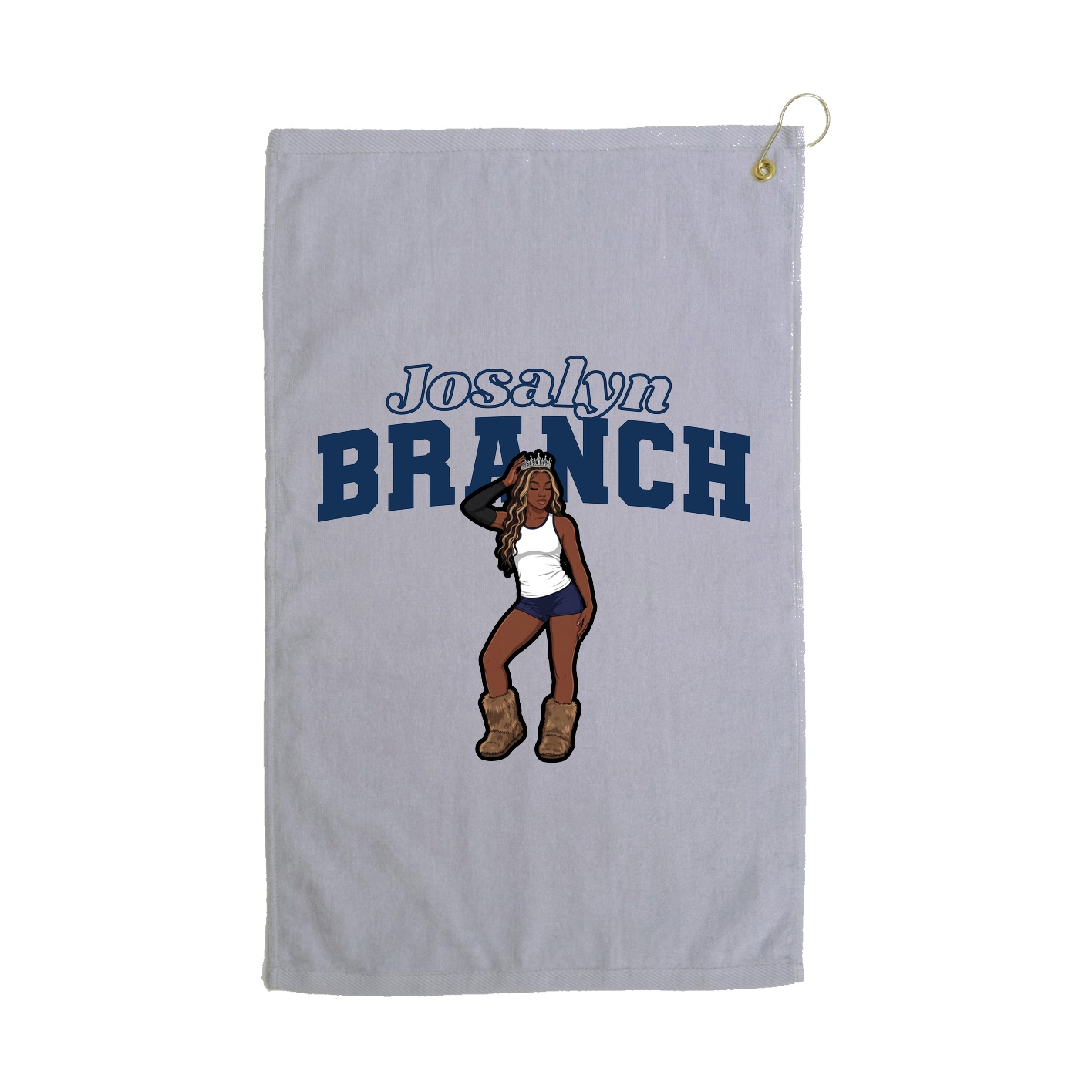 Golf Towel — Name Arch in Grey