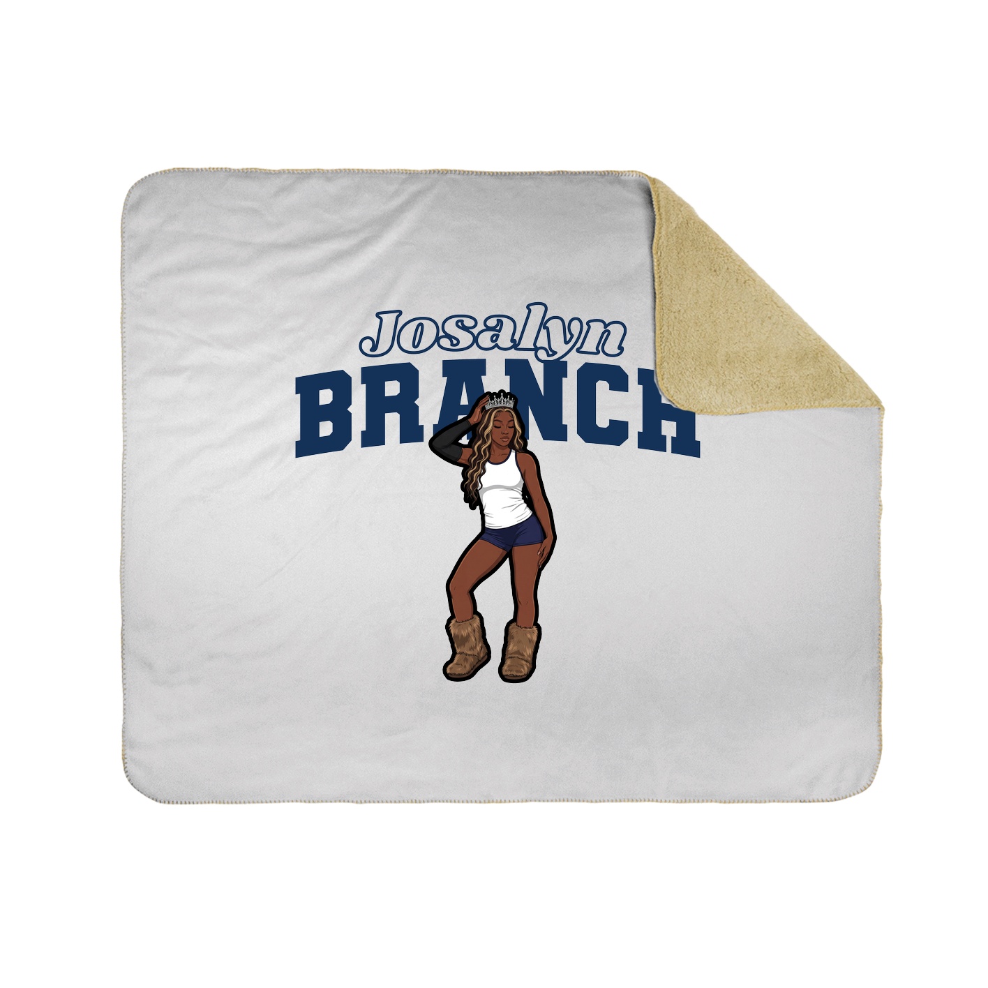 Throw Blanket — Name Arch in White