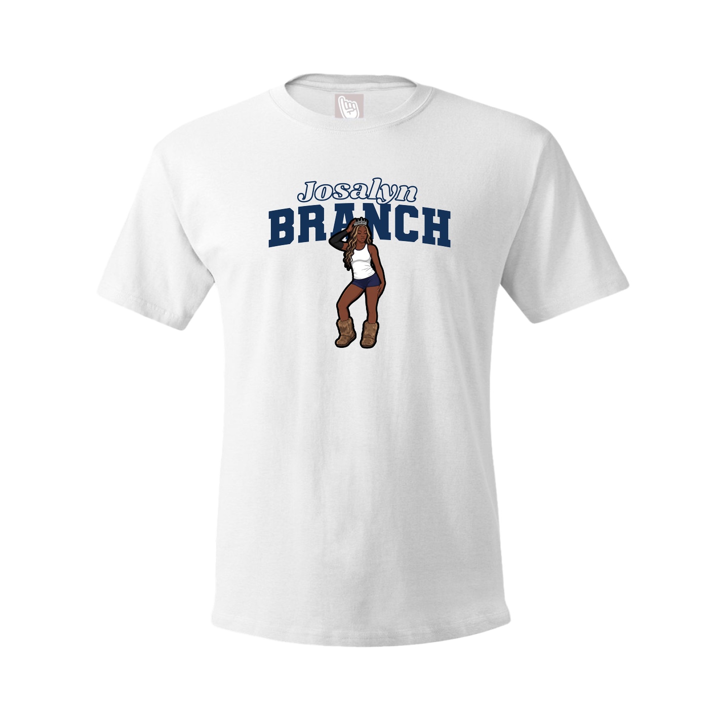 Youth Tee — Name Arch in White