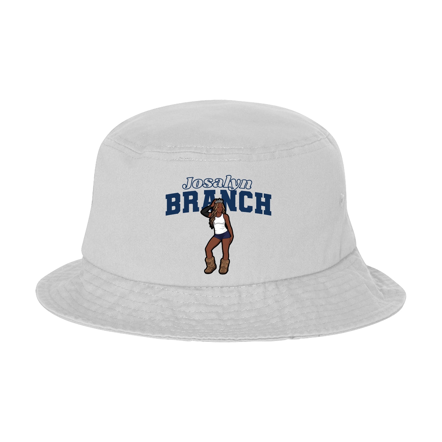 Bucket Cap — Name Arch in White