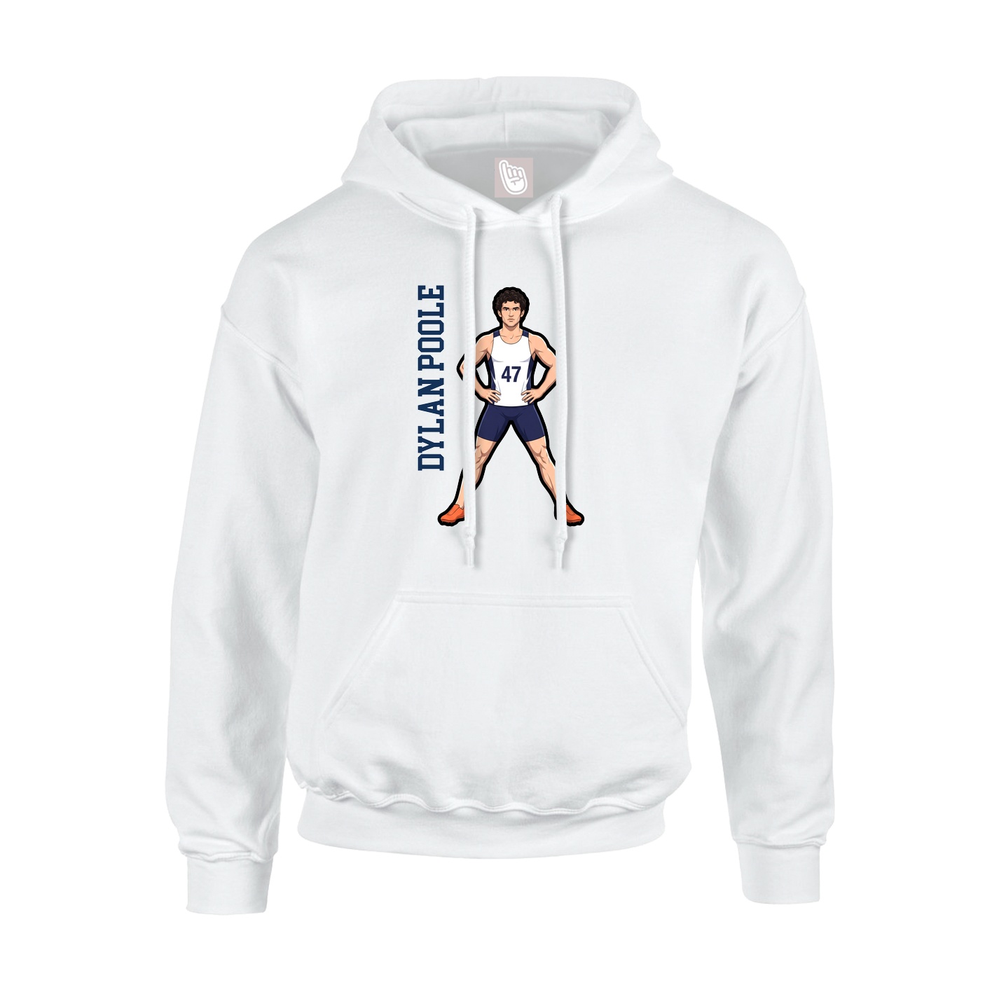 Hoodie — Name Vertical in White