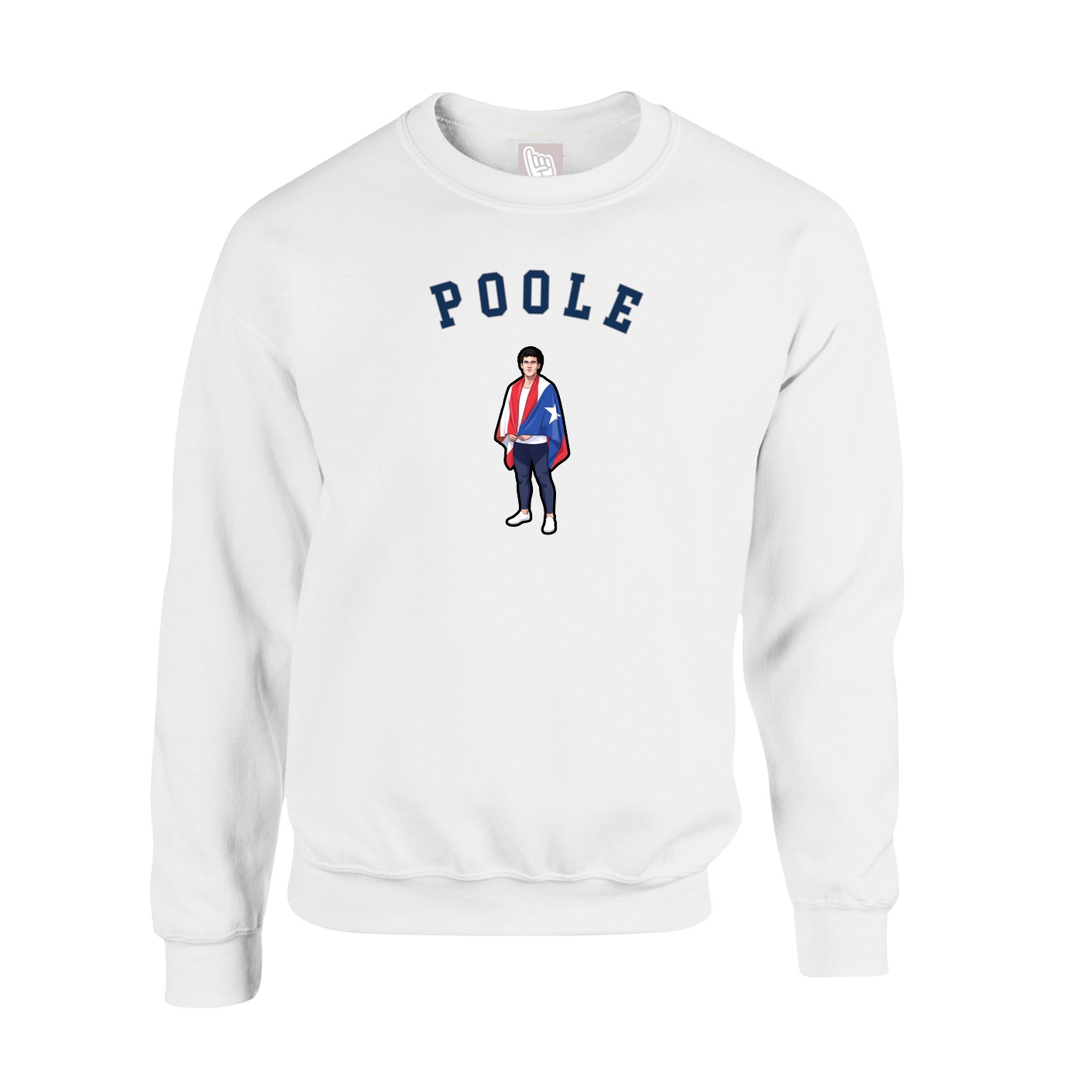 Fleece Crew — Shirsey Arch in White