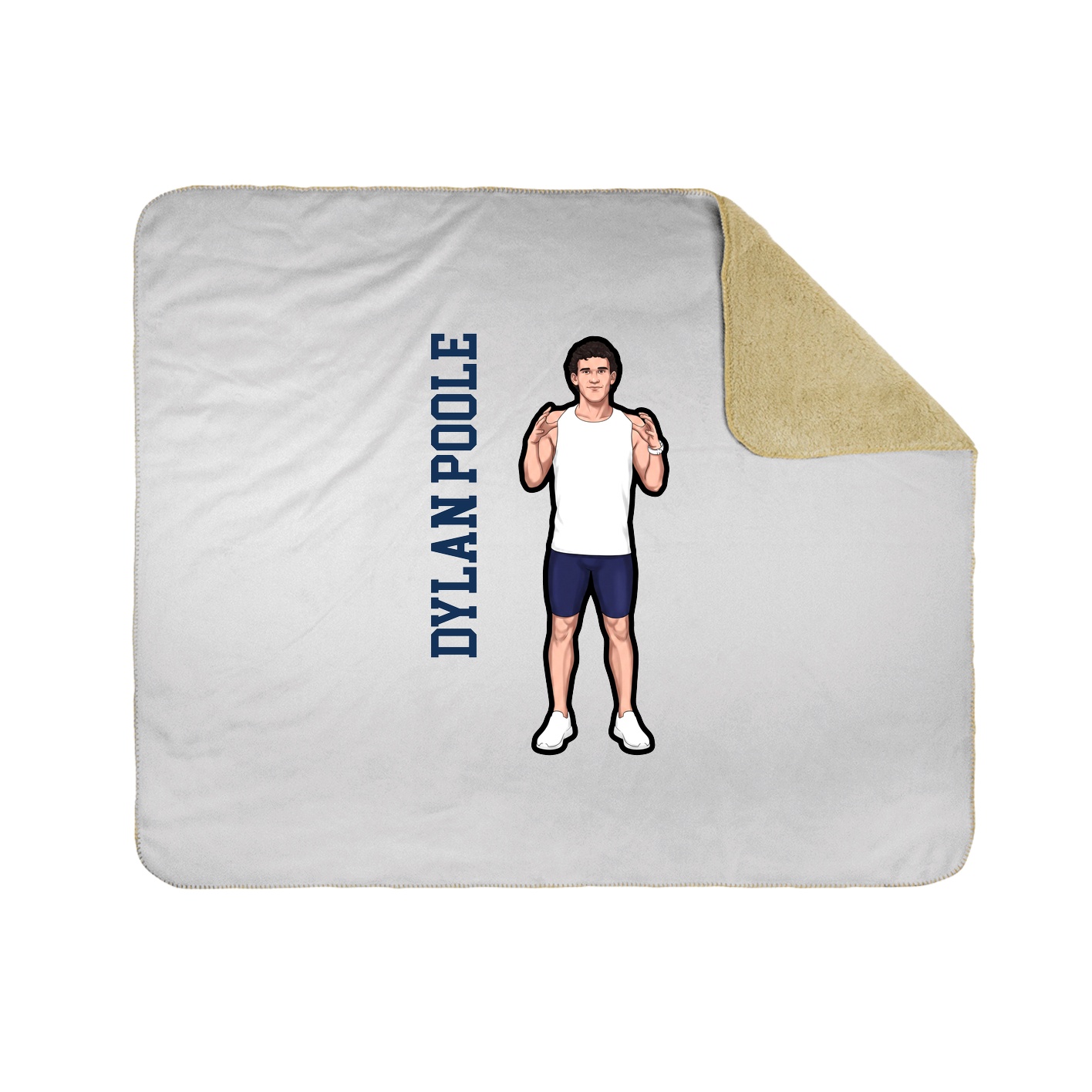 Throw Blanket — Name Vertical in White