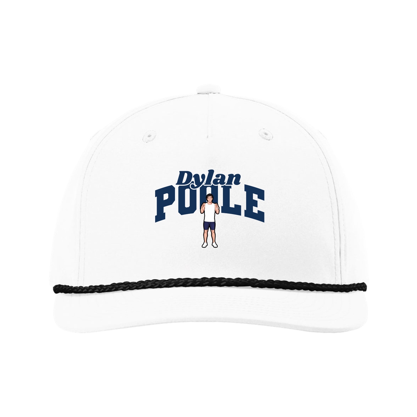 Five-Panel Classic Rope Cap — Signature Arch in White